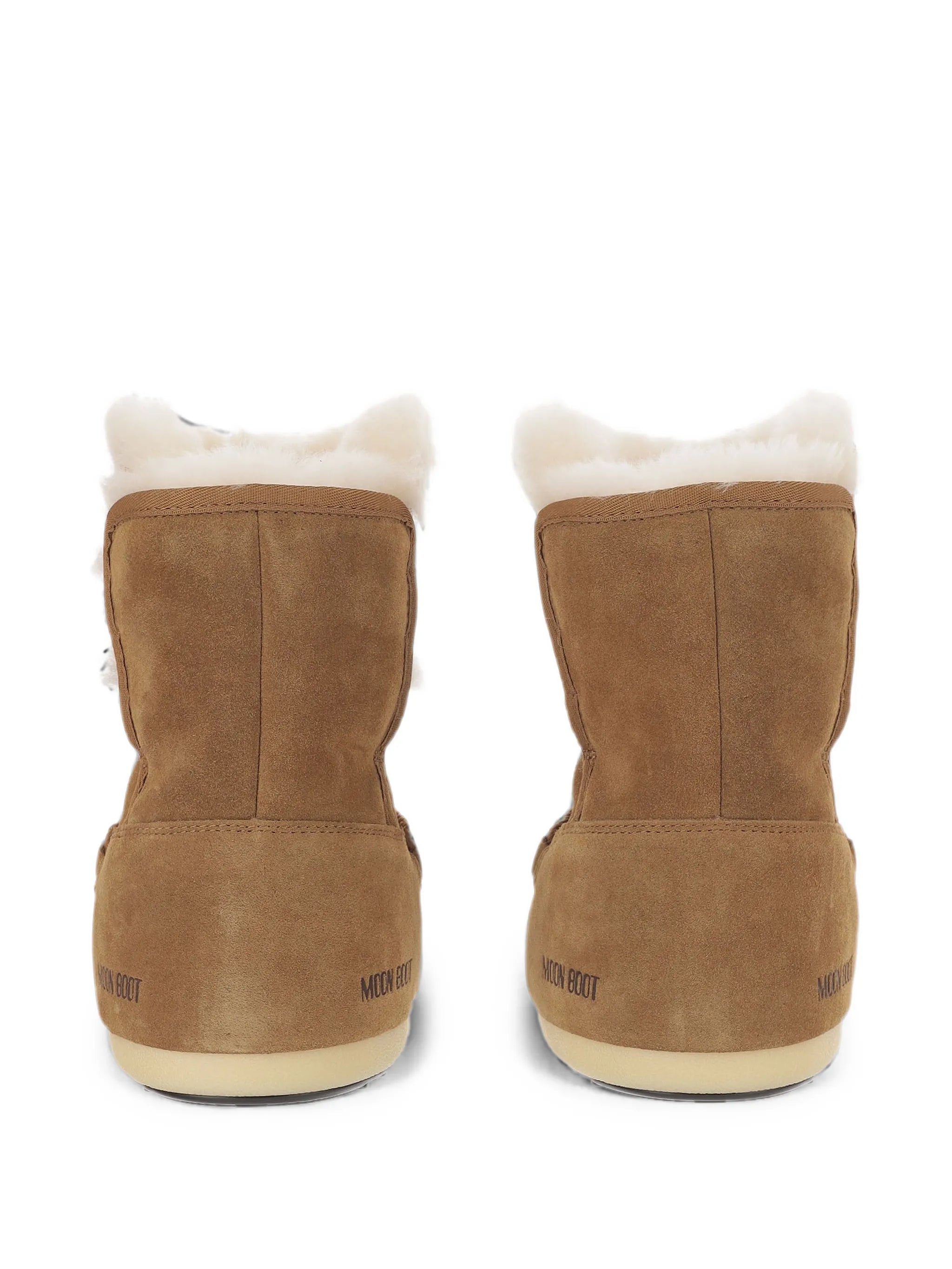 shearling-trim lace-up boots
