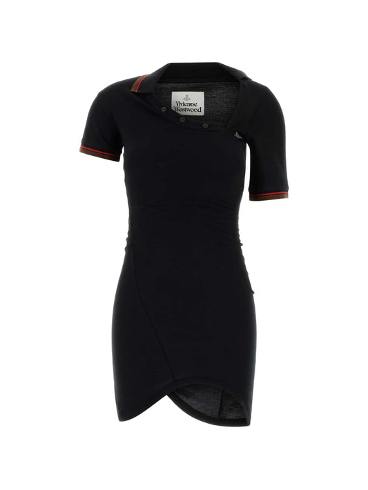 Glory cotton asymmetric polo dress