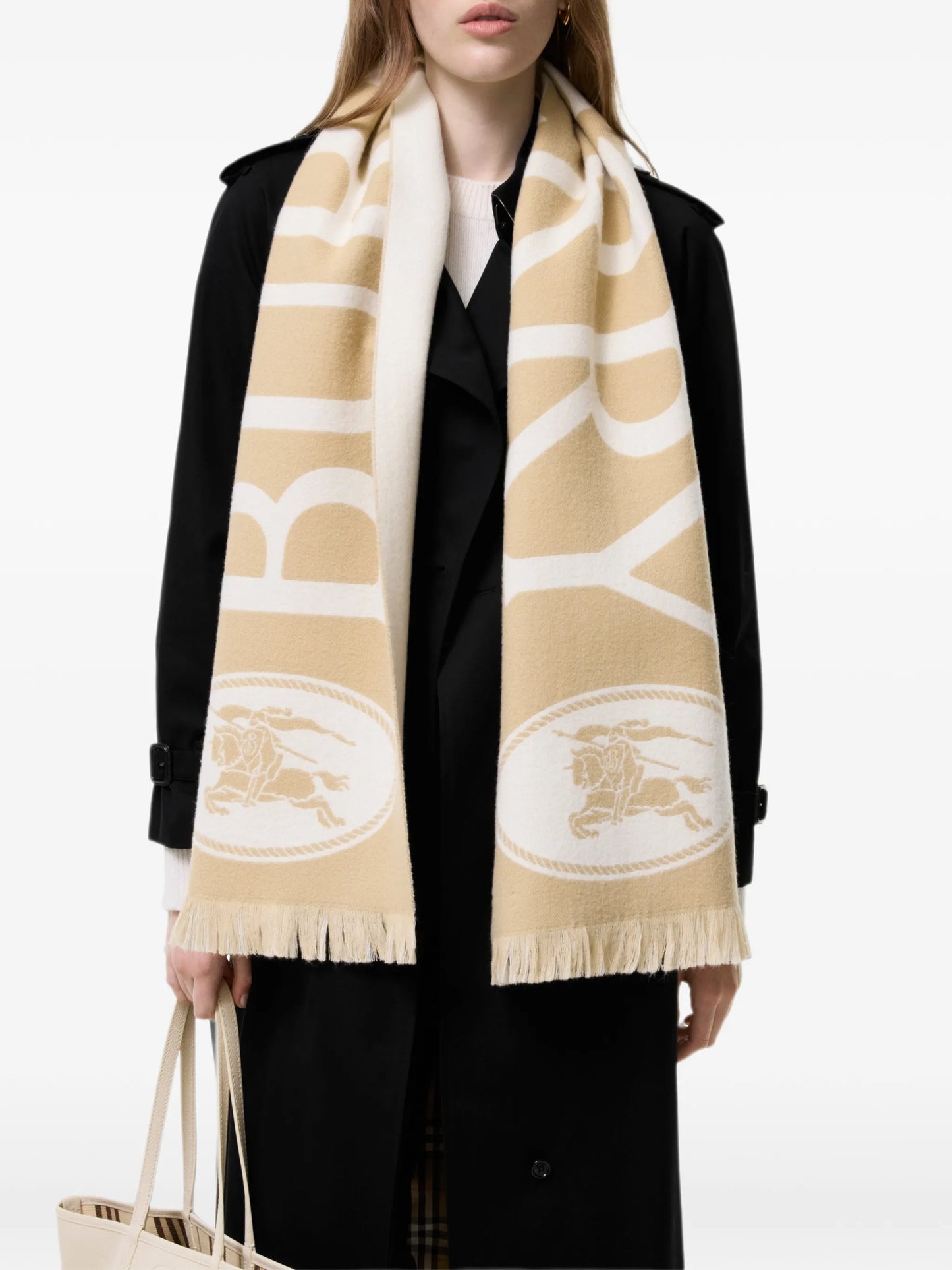 logo wool scarf
