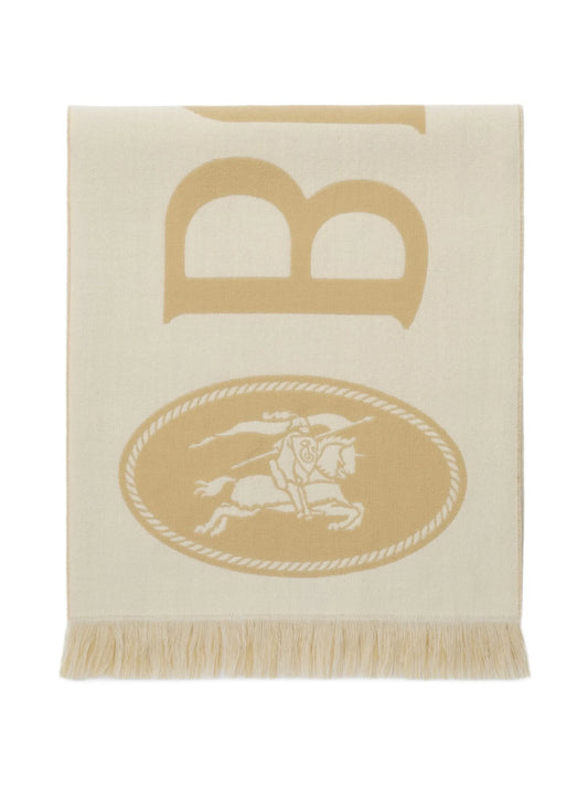 logo wool scarf