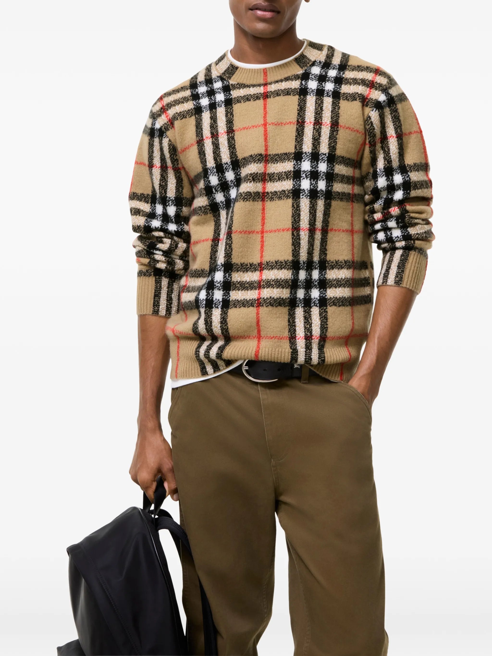 Check cashmere sweater