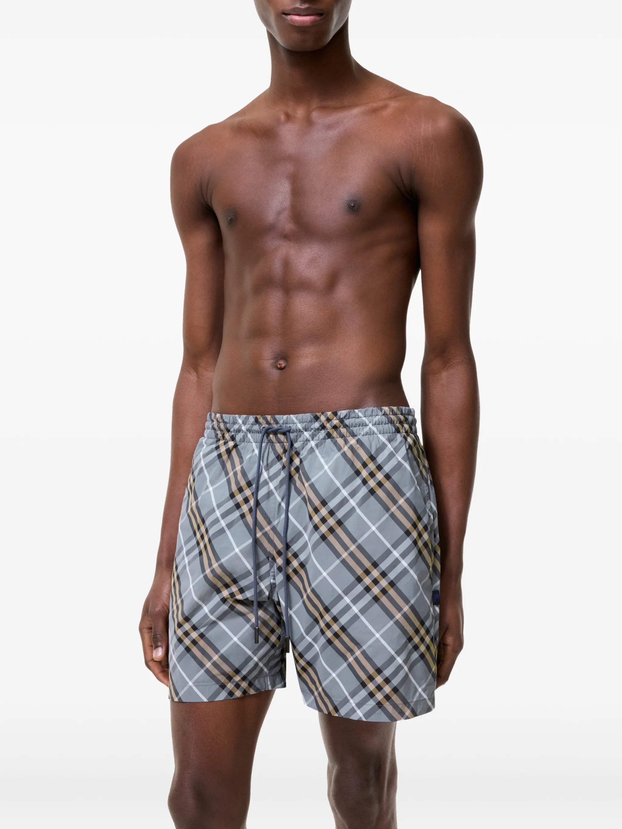 check swim shorts