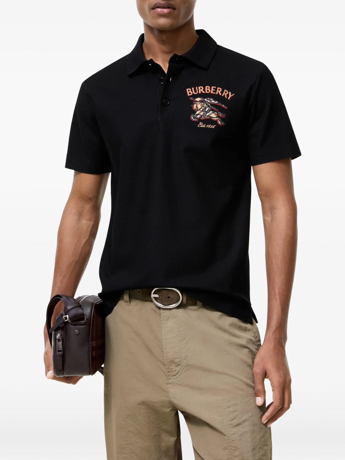 Knight Check cotton polo shirt