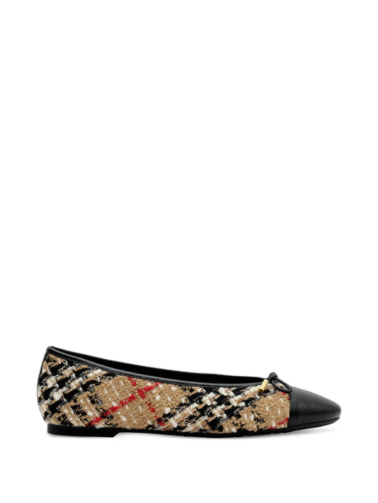 Check bouclé Highgate ballerinas