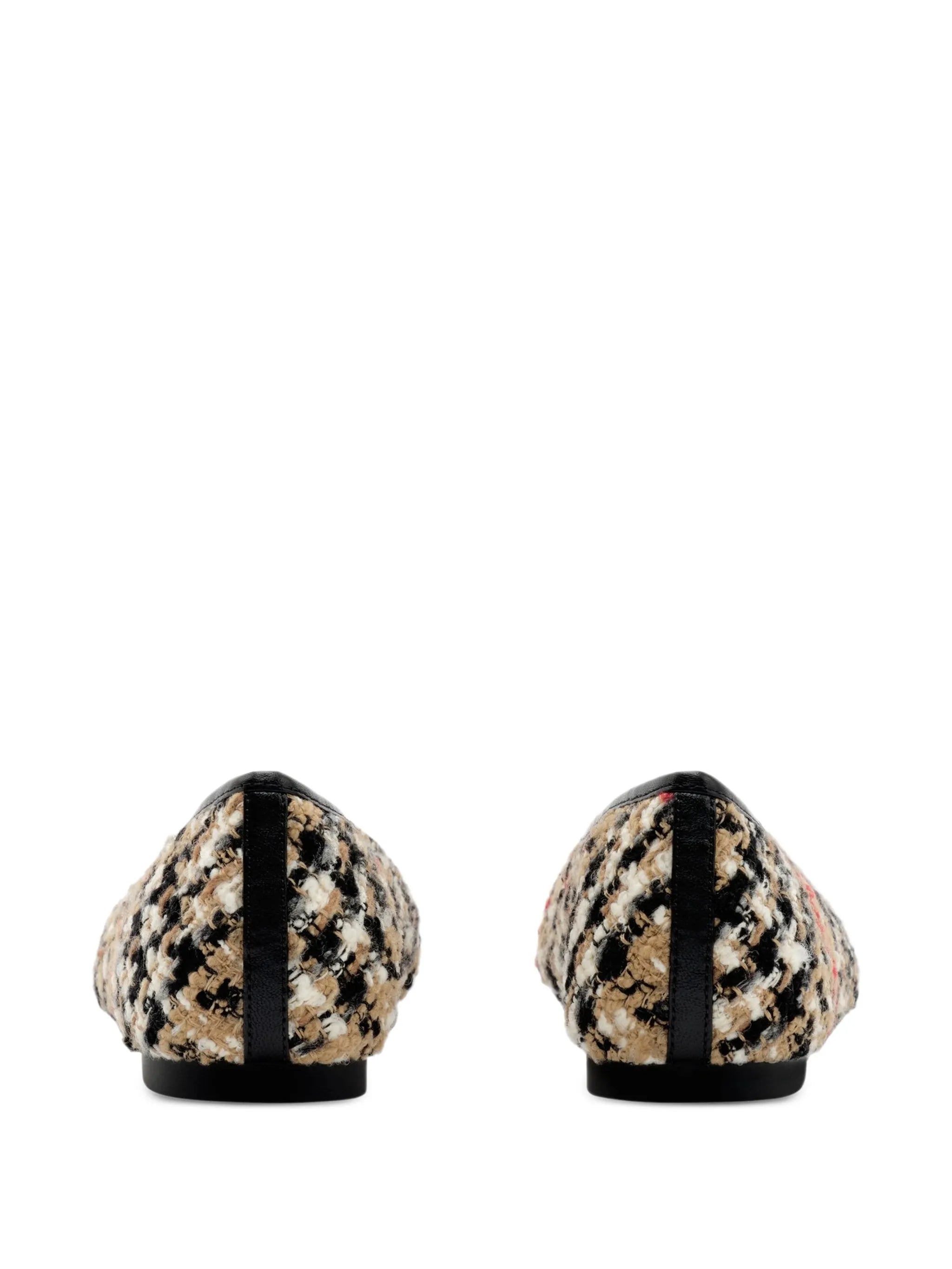 Check bouclé Highgate ballerinas