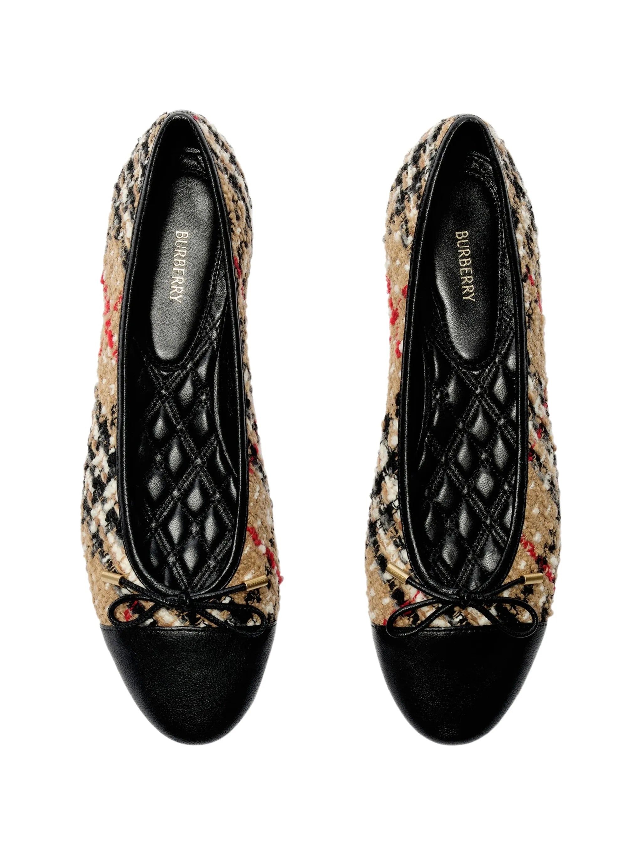 Check bouclé Highgate ballerinas