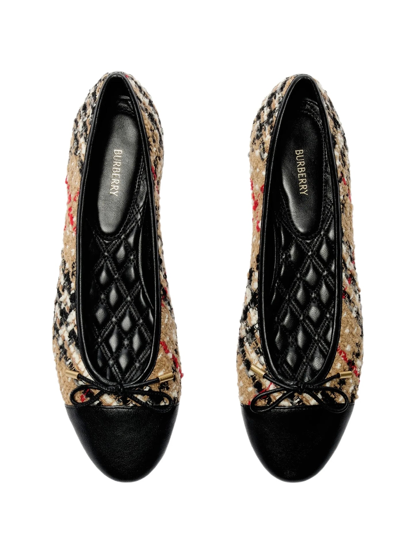 Check bouclé Highgate ballerinas