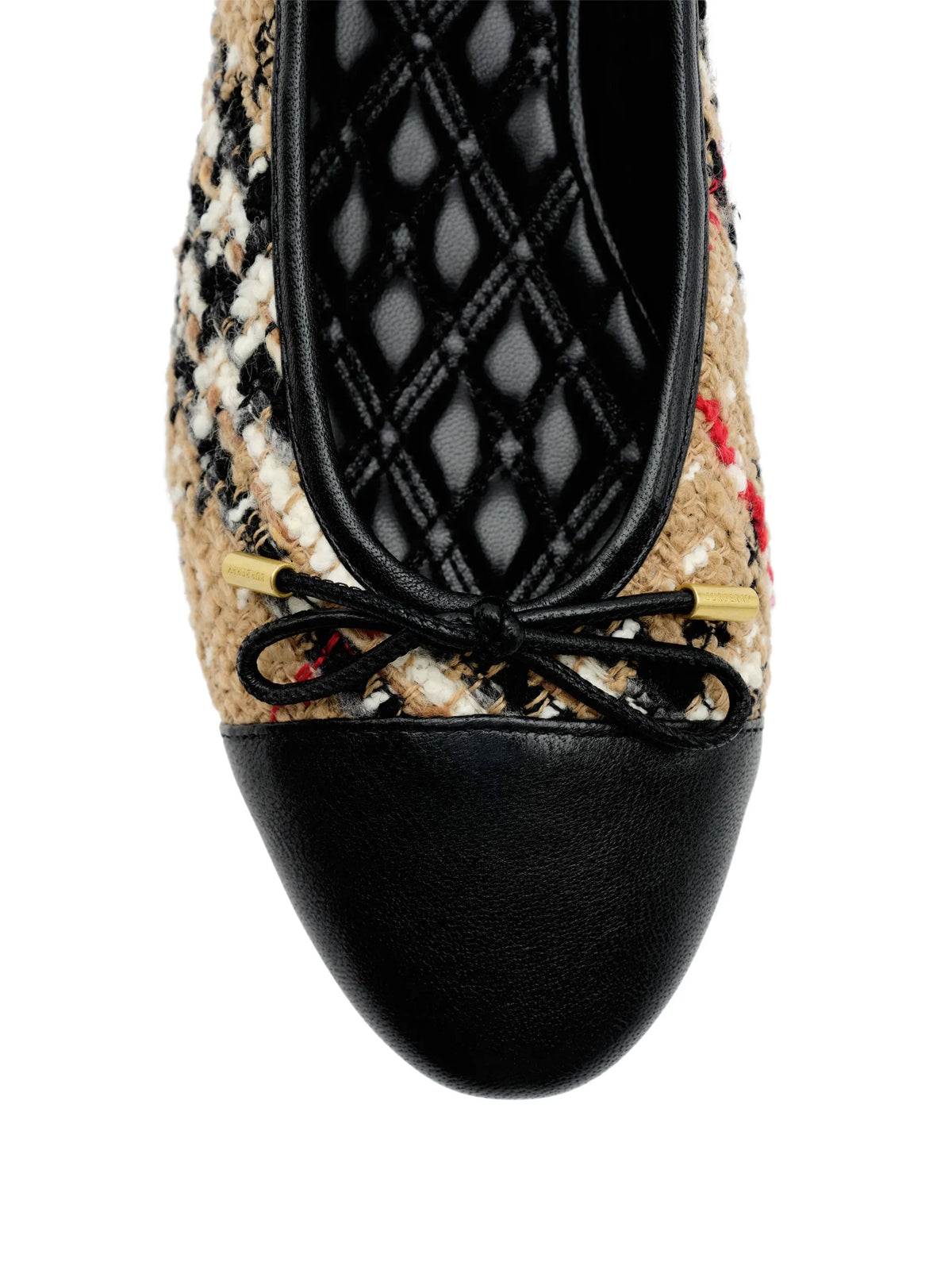 Check bouclé Highgate ballerinas