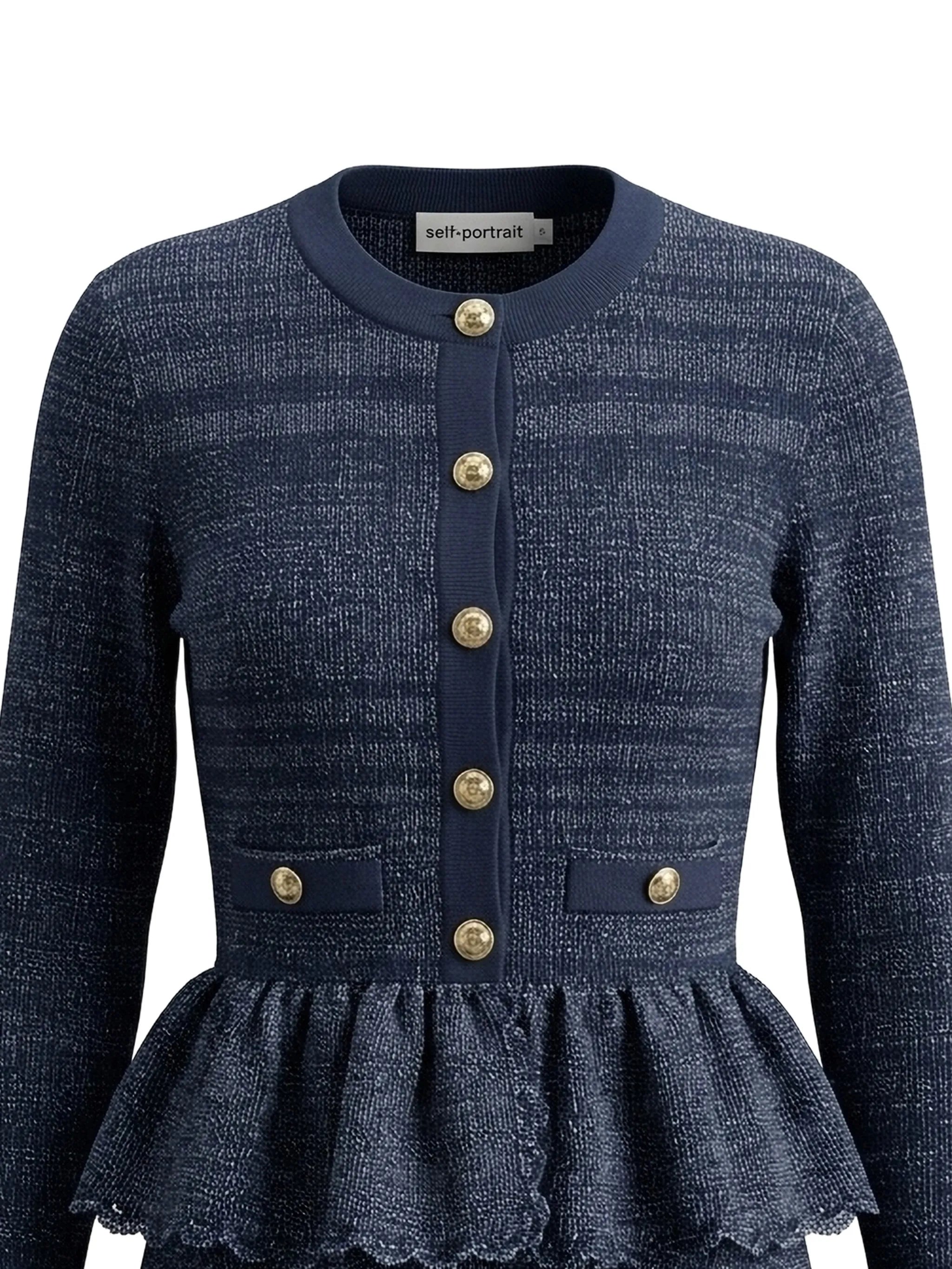 navy textured knit mini dress
