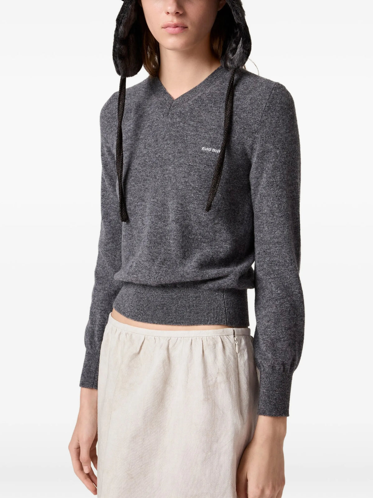 V-neck wool cardigan