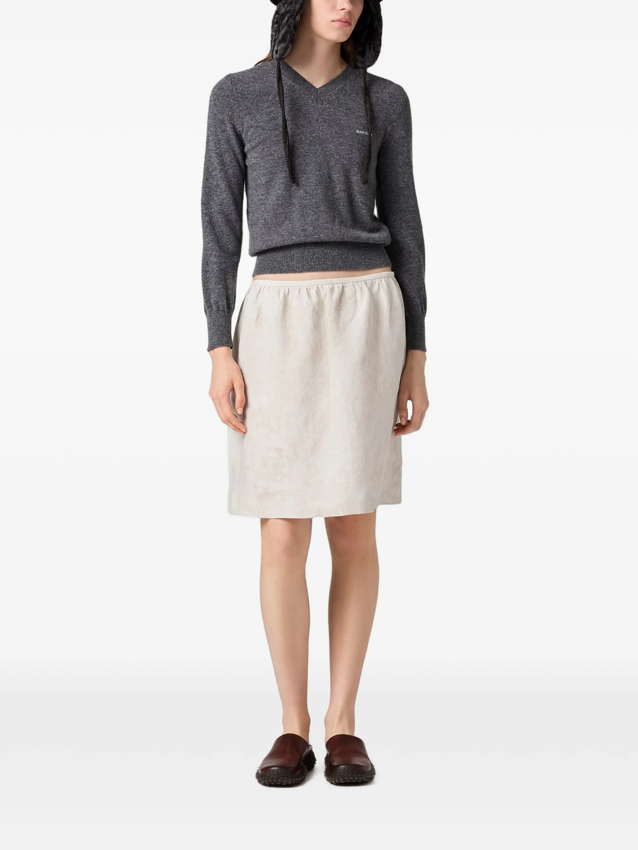 V-neck wool cardigan