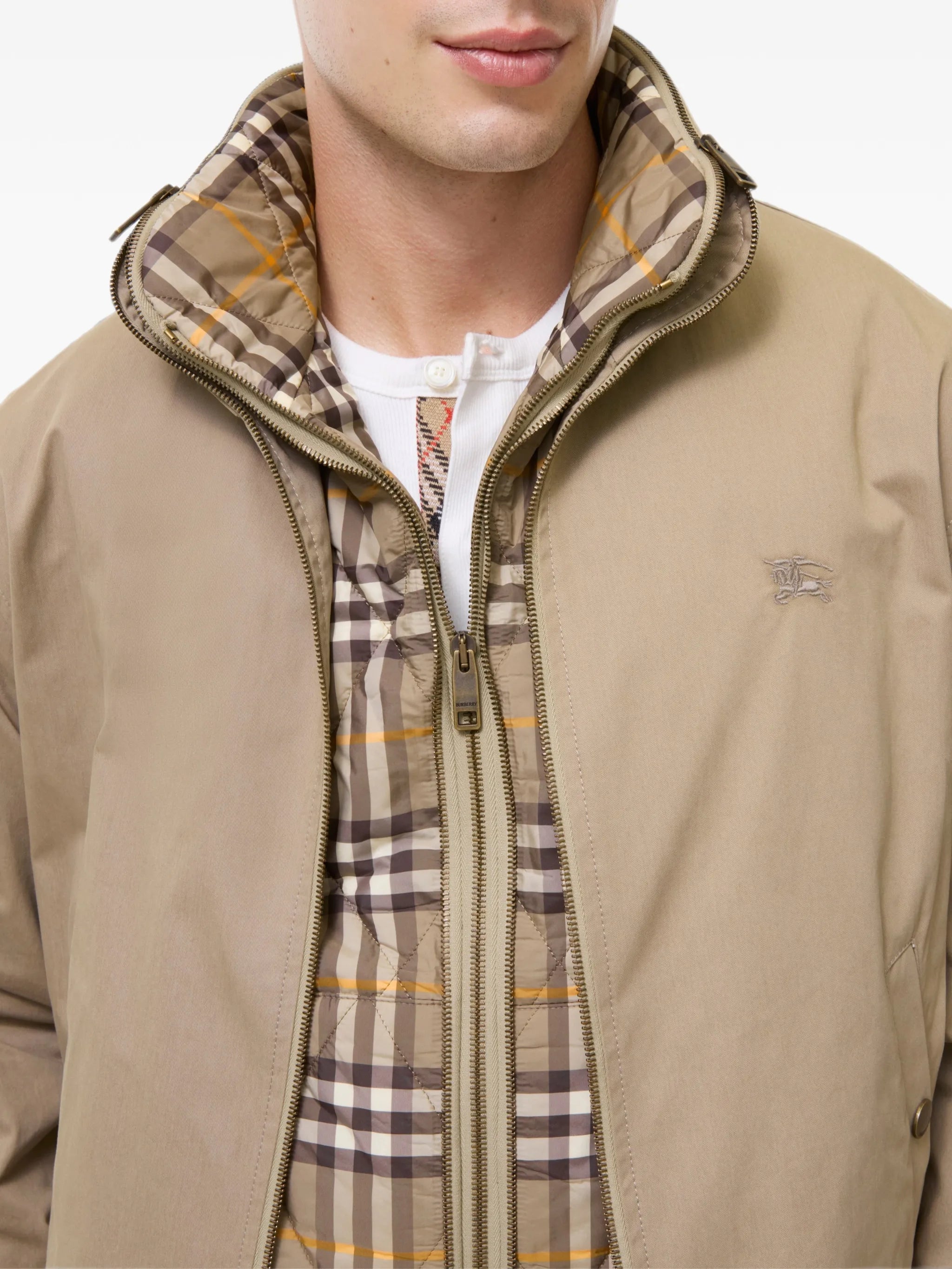 Cotton Twill Jacket with Warmer