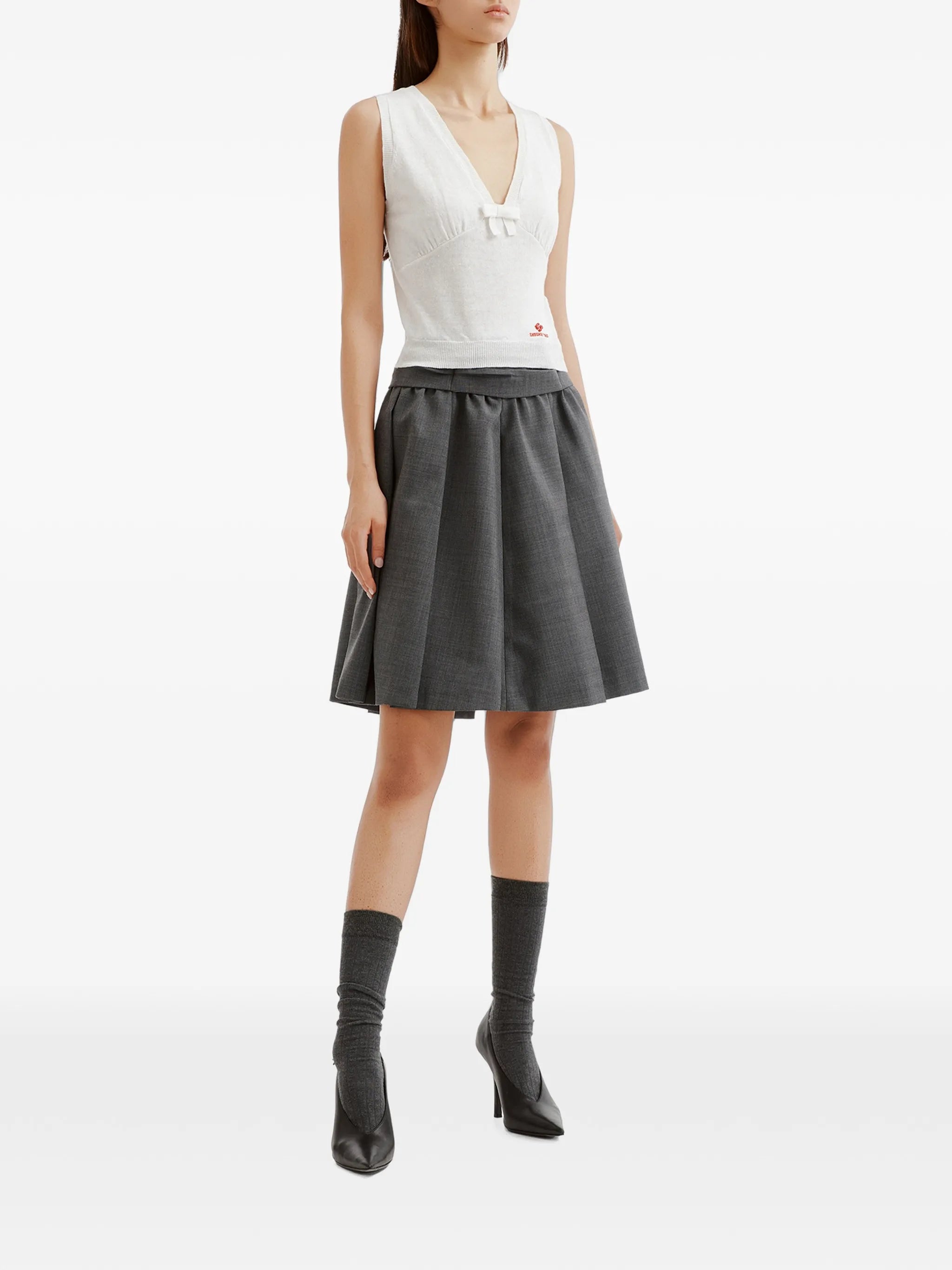 bow-detail knitted top