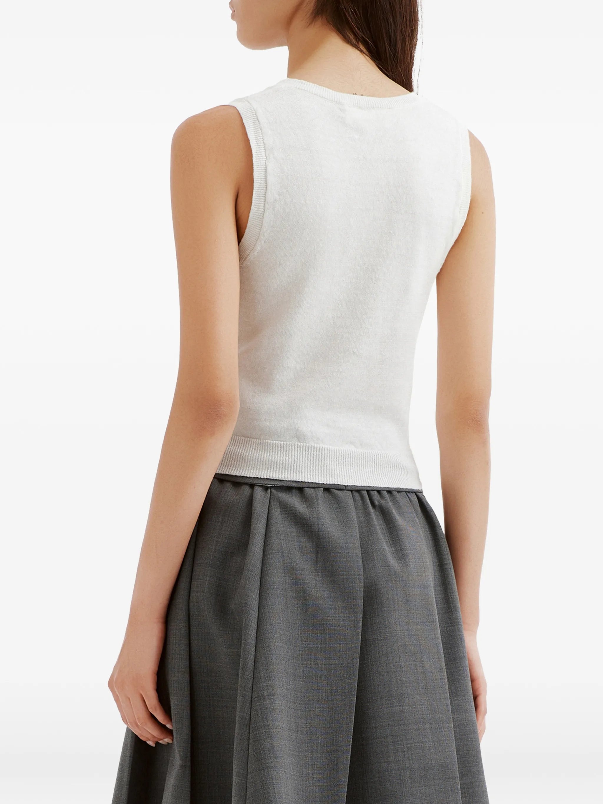 bow-detail knitted top