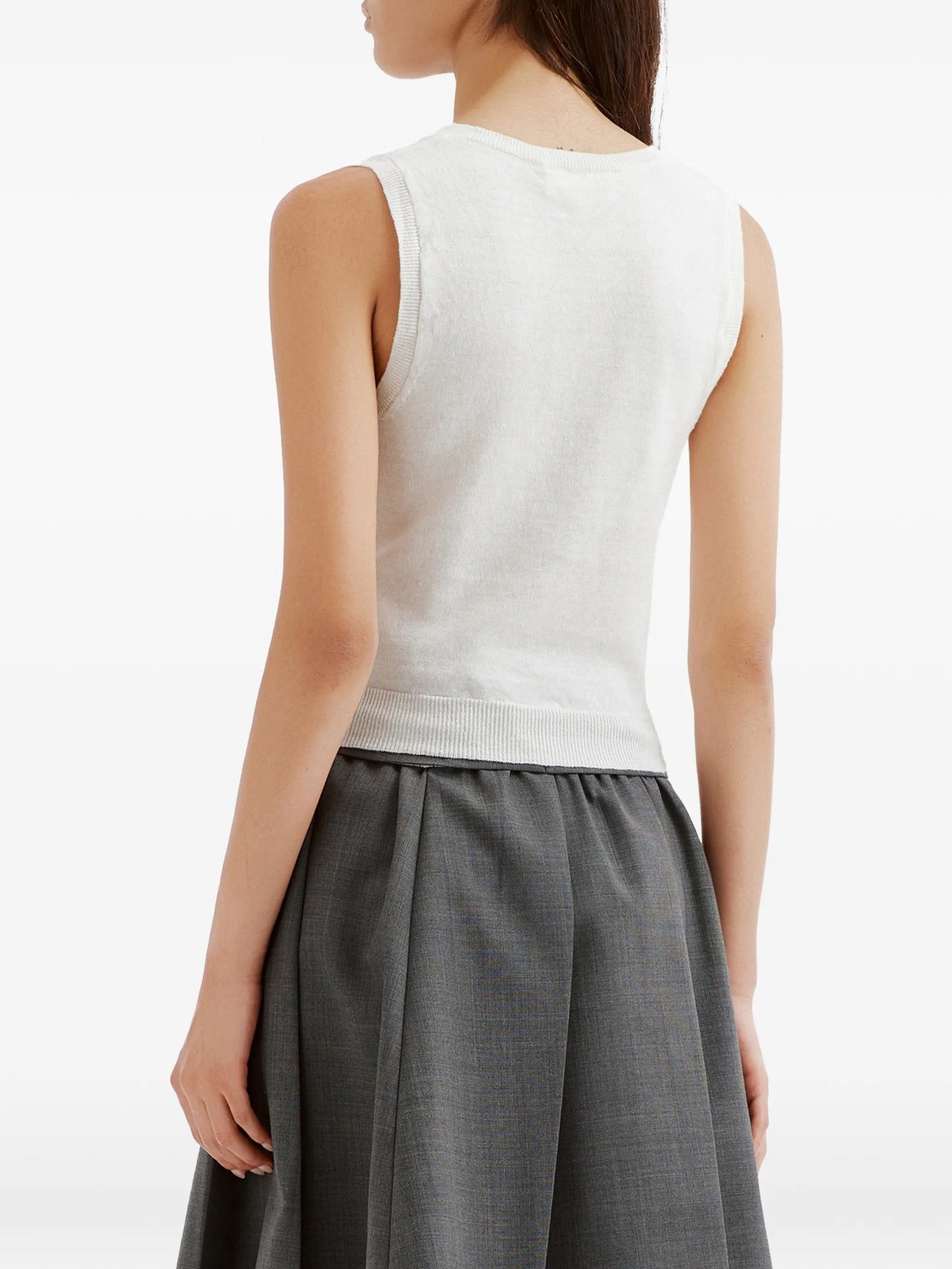 bow-detail knitted top