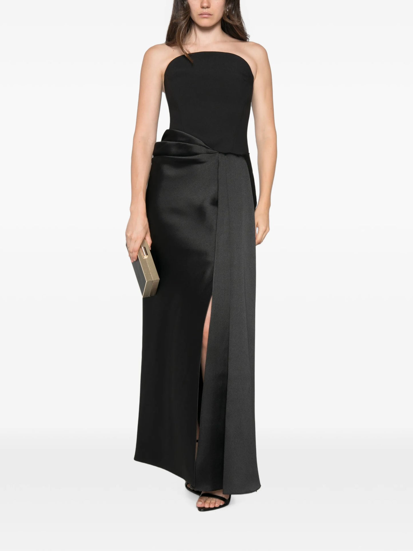 Seri strapless draped maxi dress