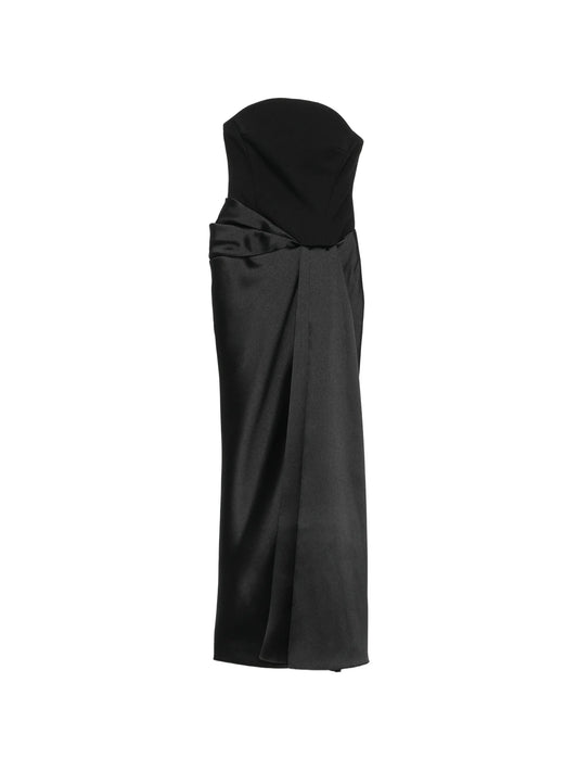 Seri strapless draped maxi dress