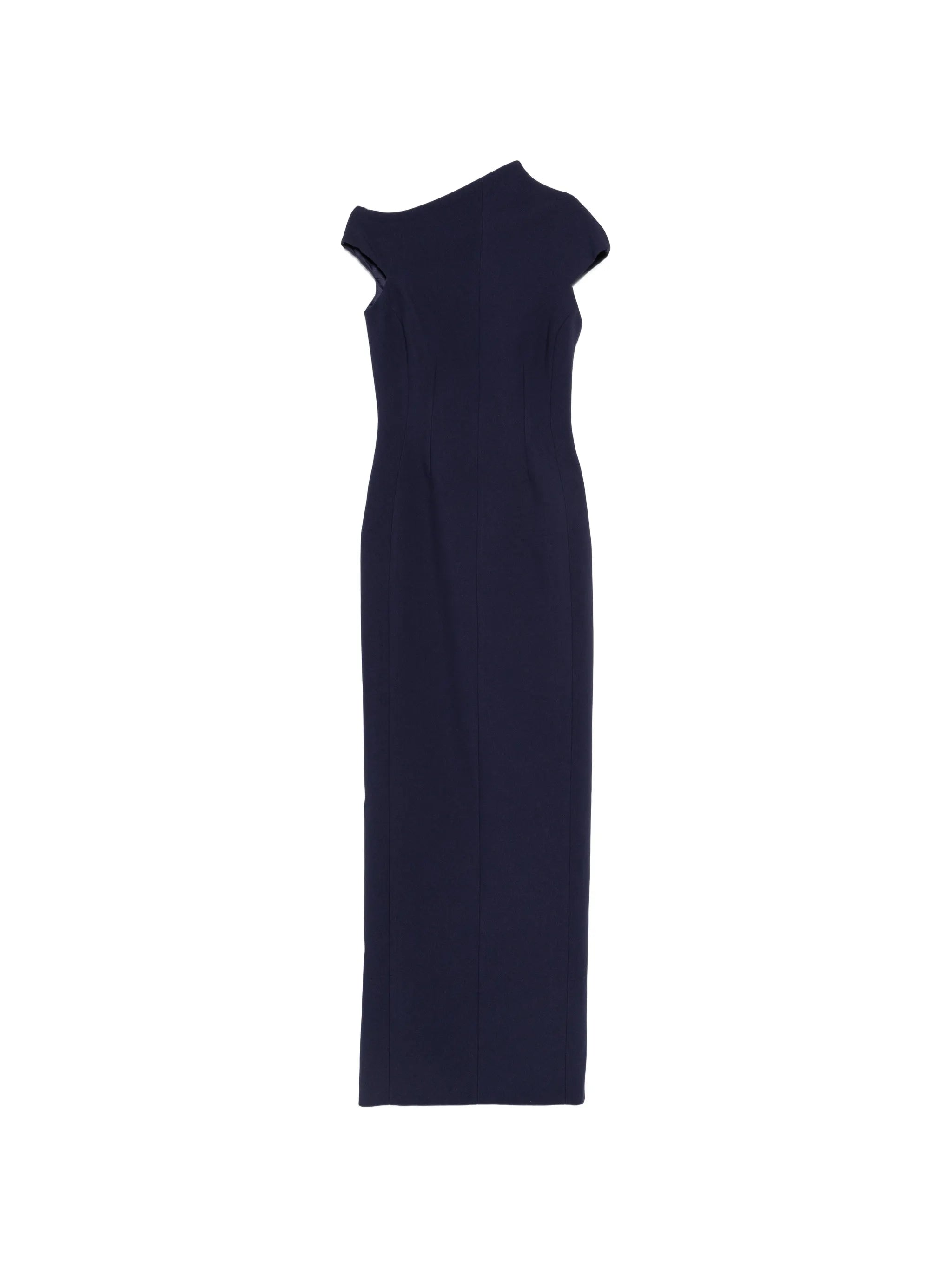 Arion asymmetric-neck cap-sleeve maxi dress
