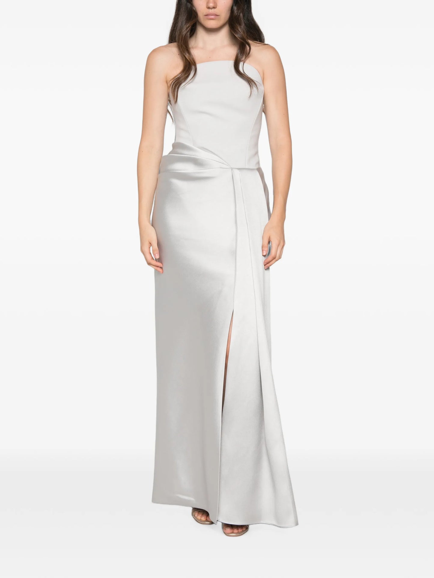 Seri strapless draped maxi  dress