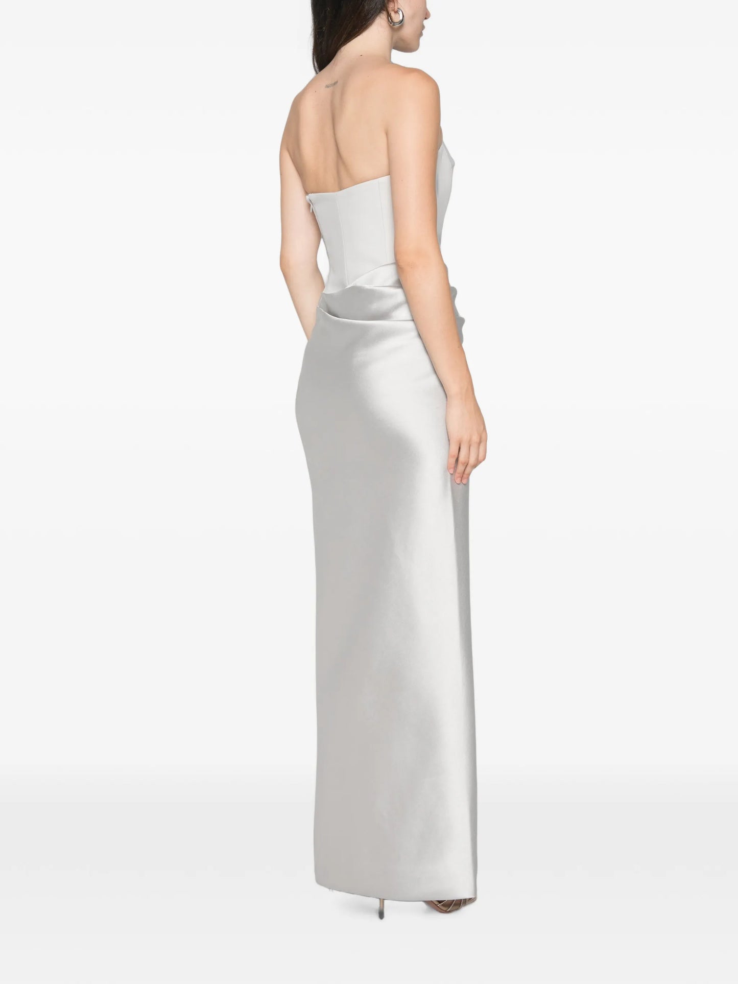 Seri strapless draped maxi  dress