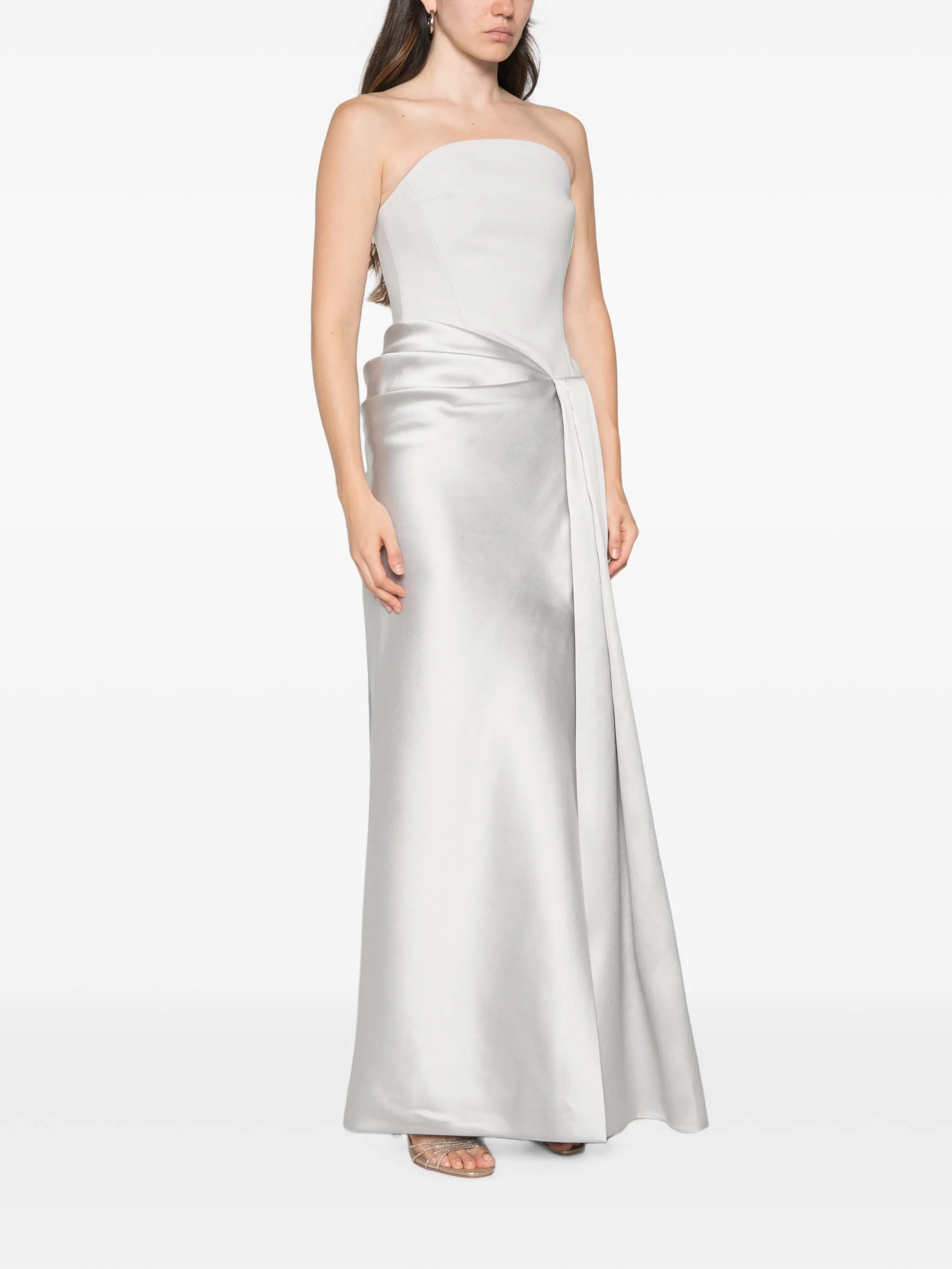 Seri strapless draped maxi  dress