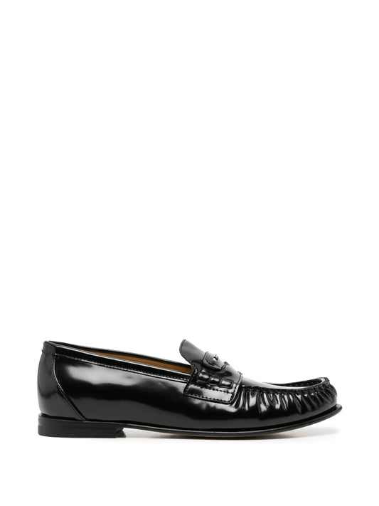 scrunch leather loafers