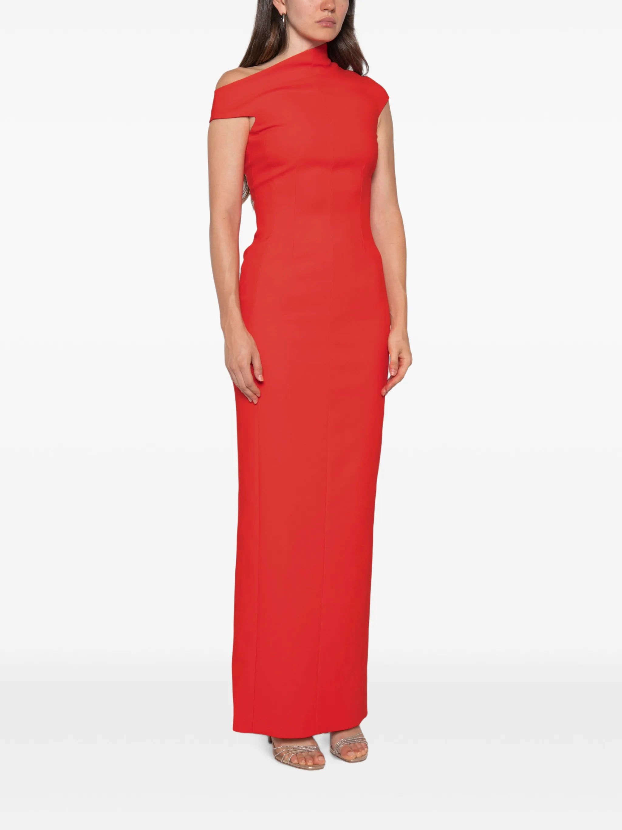 Arion high-neck cap-sleeve maxi dress