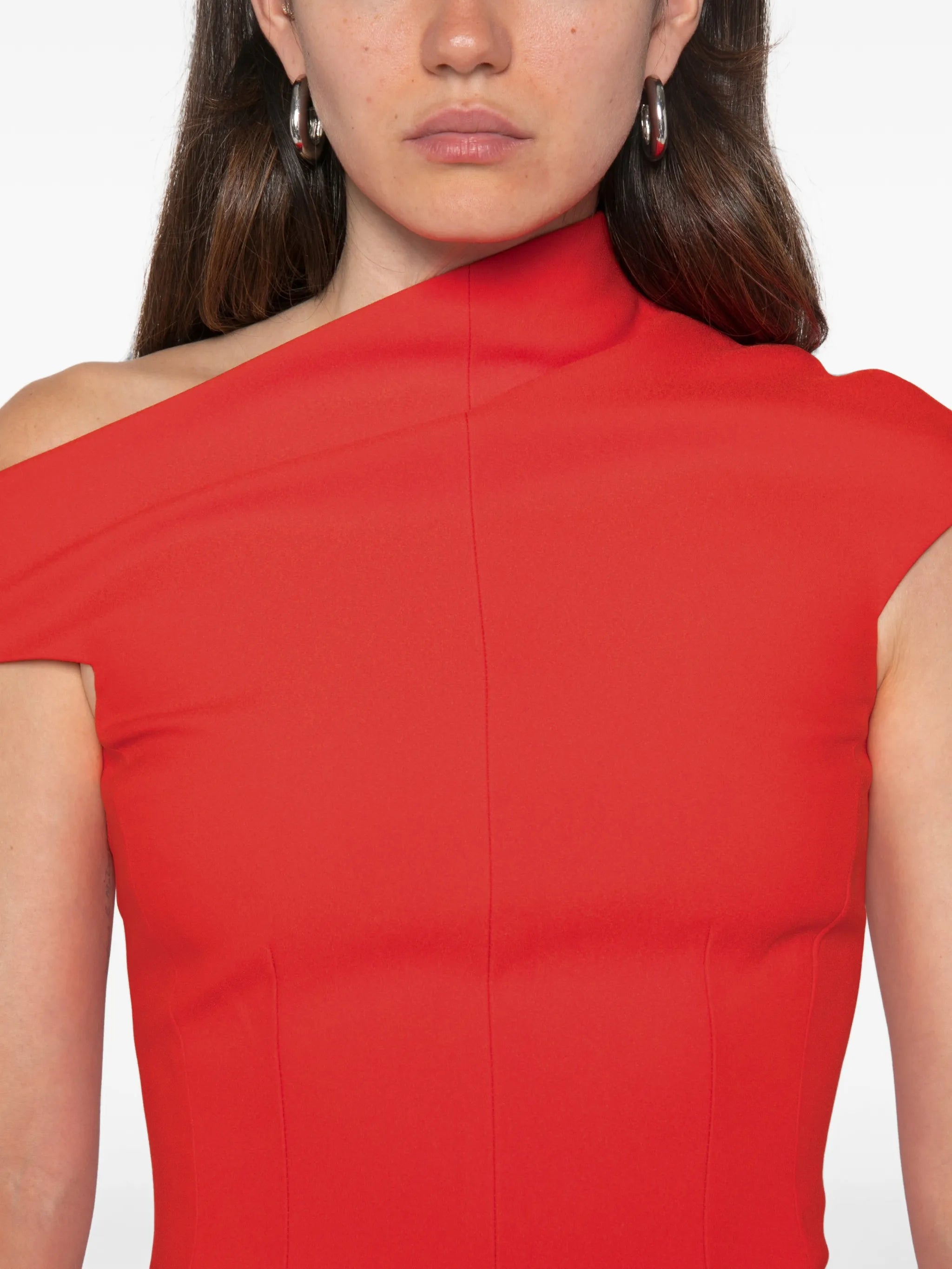 Arion high-neck cap-sleeve maxi dress