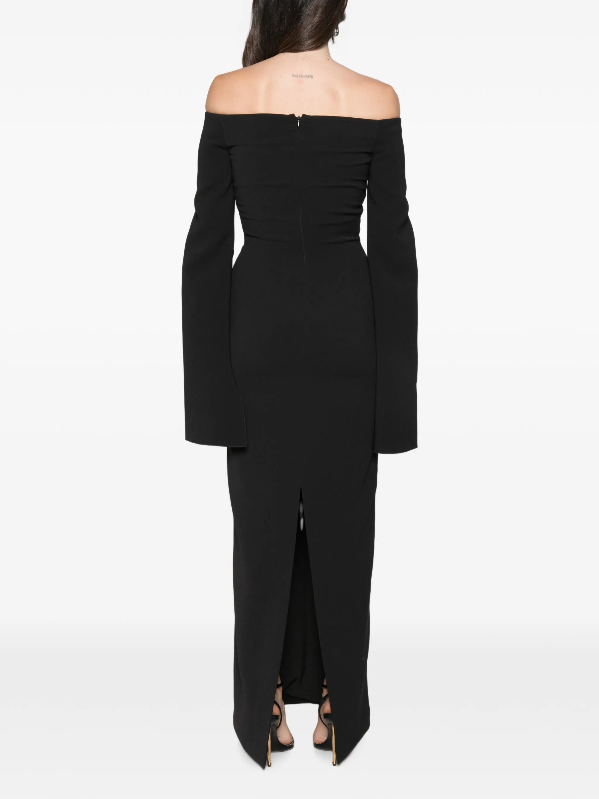 Marcella off-shoulder bell-sleeve maxi dress