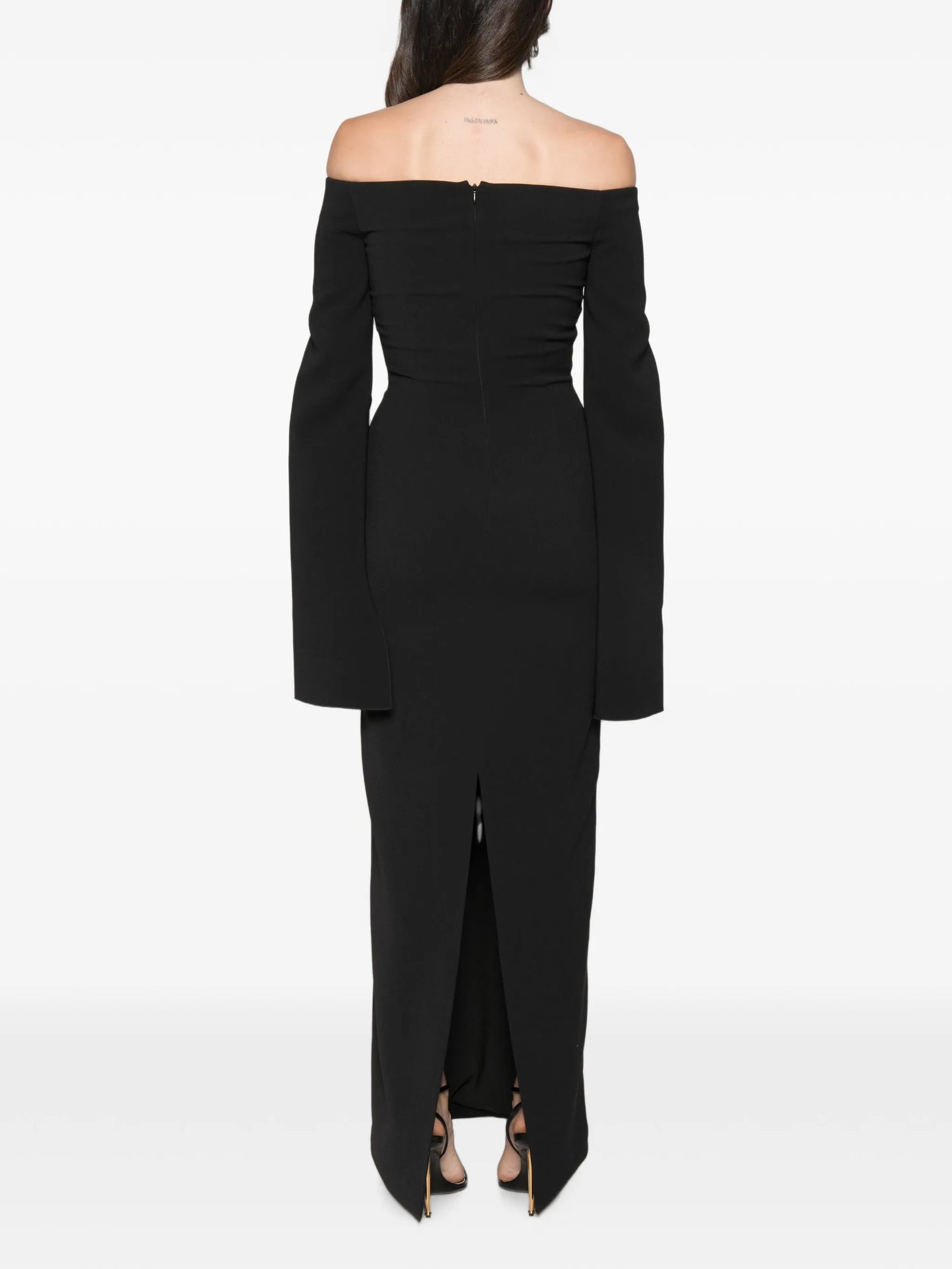 Marcella off-shoulder bell-sleeve maxi dress