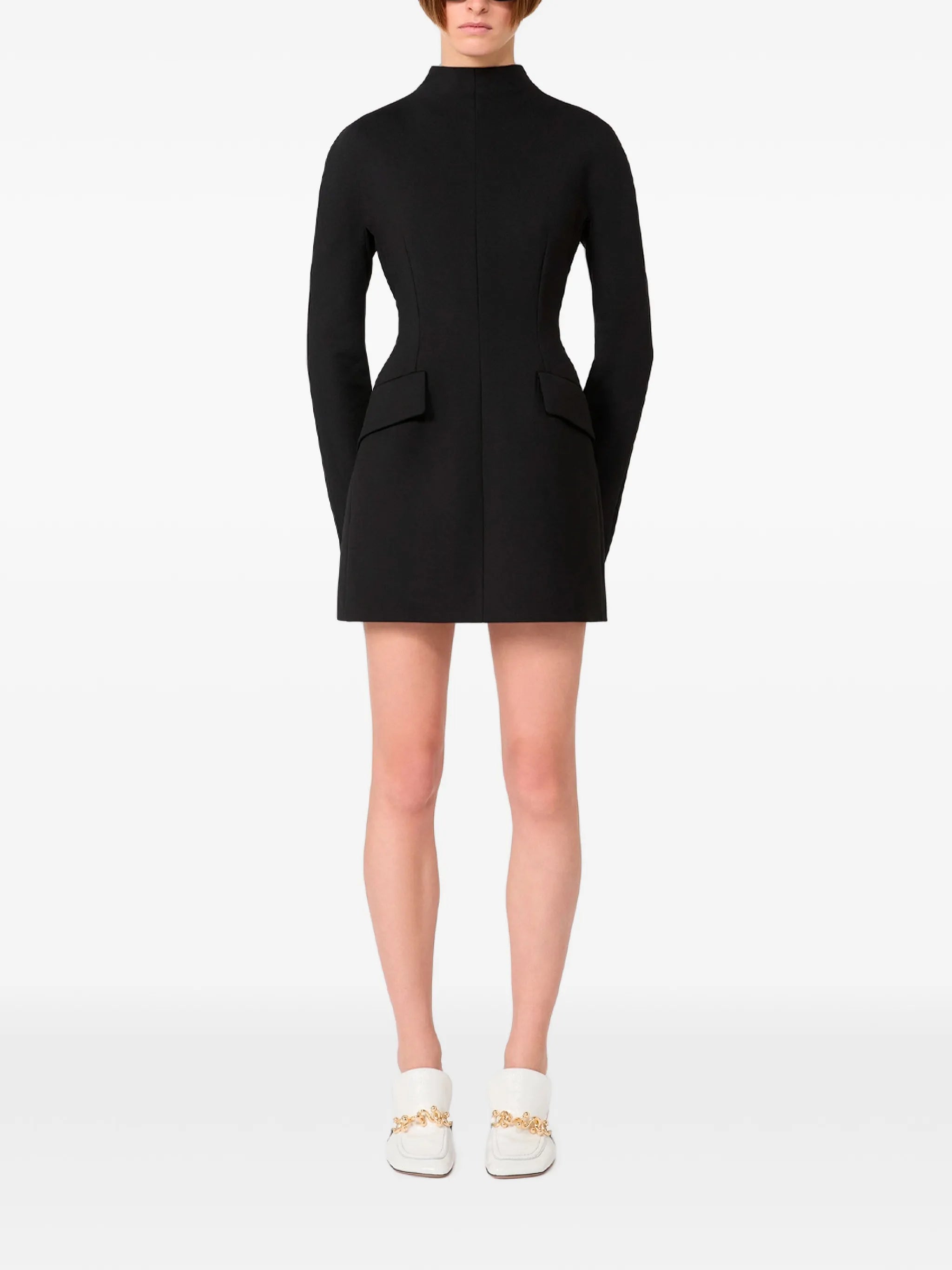 long-sleeve mini dress