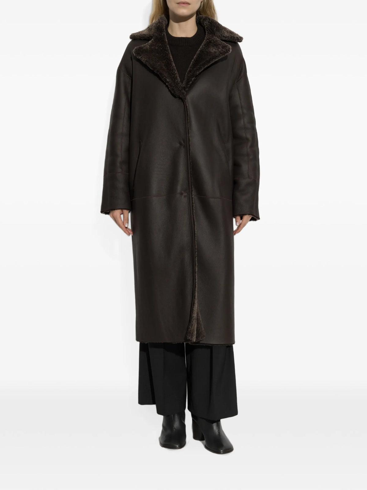 Ines reversible shearling coat
