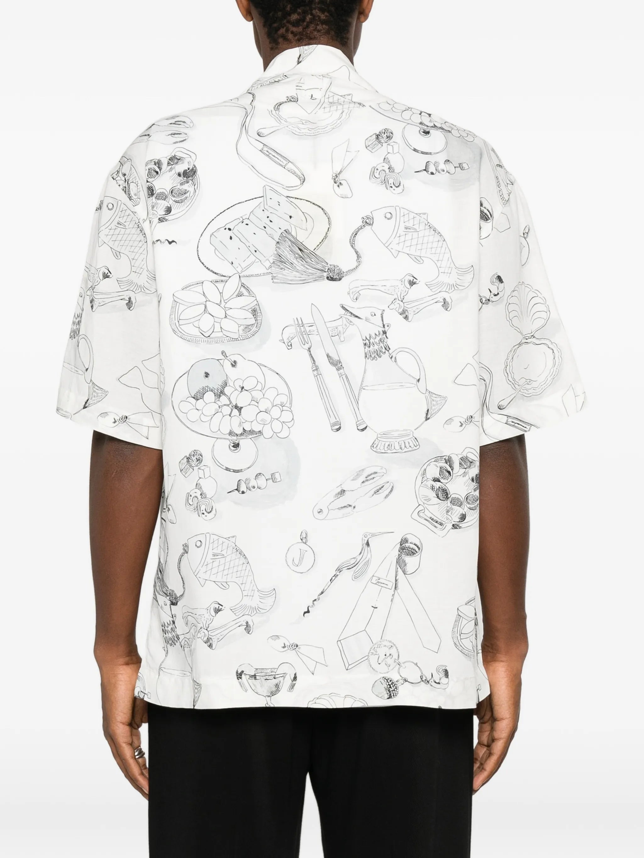illustrative-print short-sleeve shirt