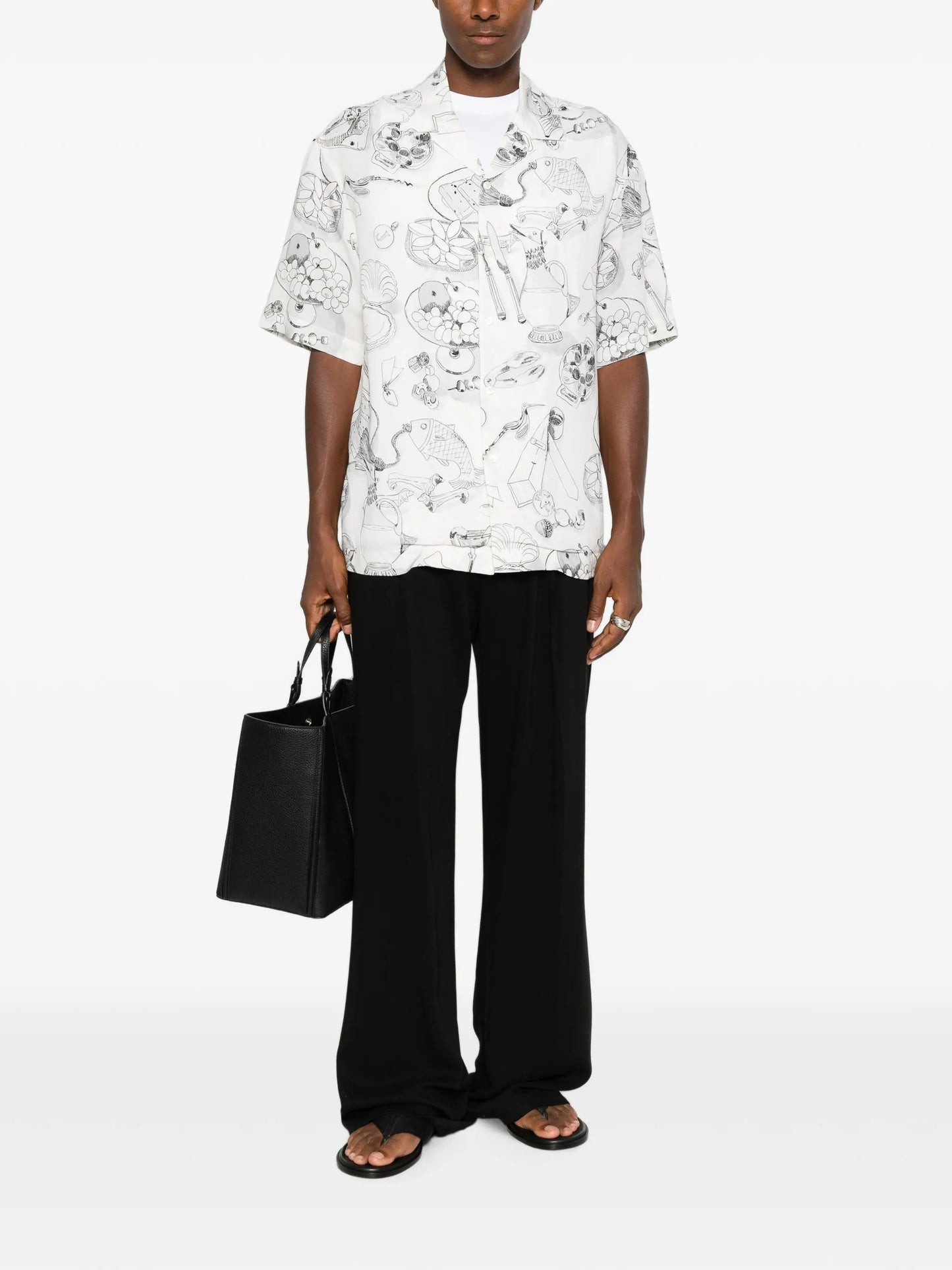 illustrative-print short-sleeve shirt