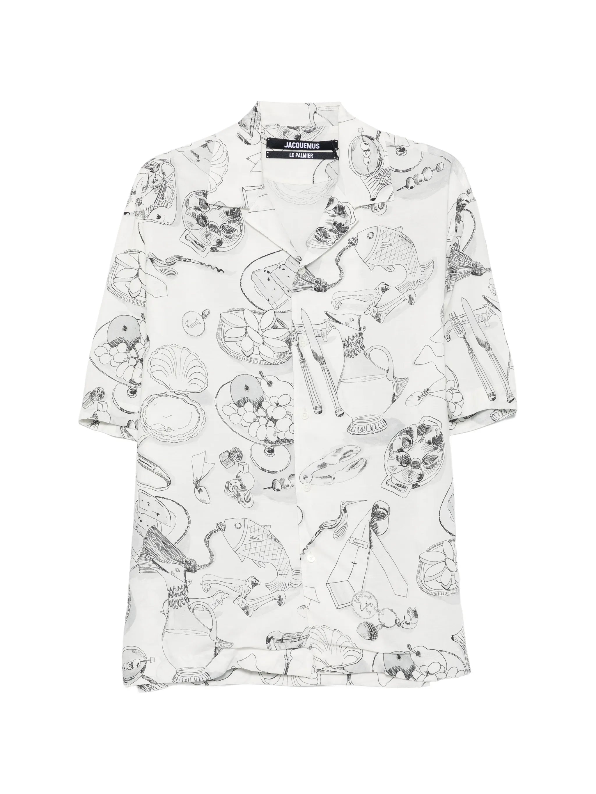 illustrative-print short-sleeve shirt