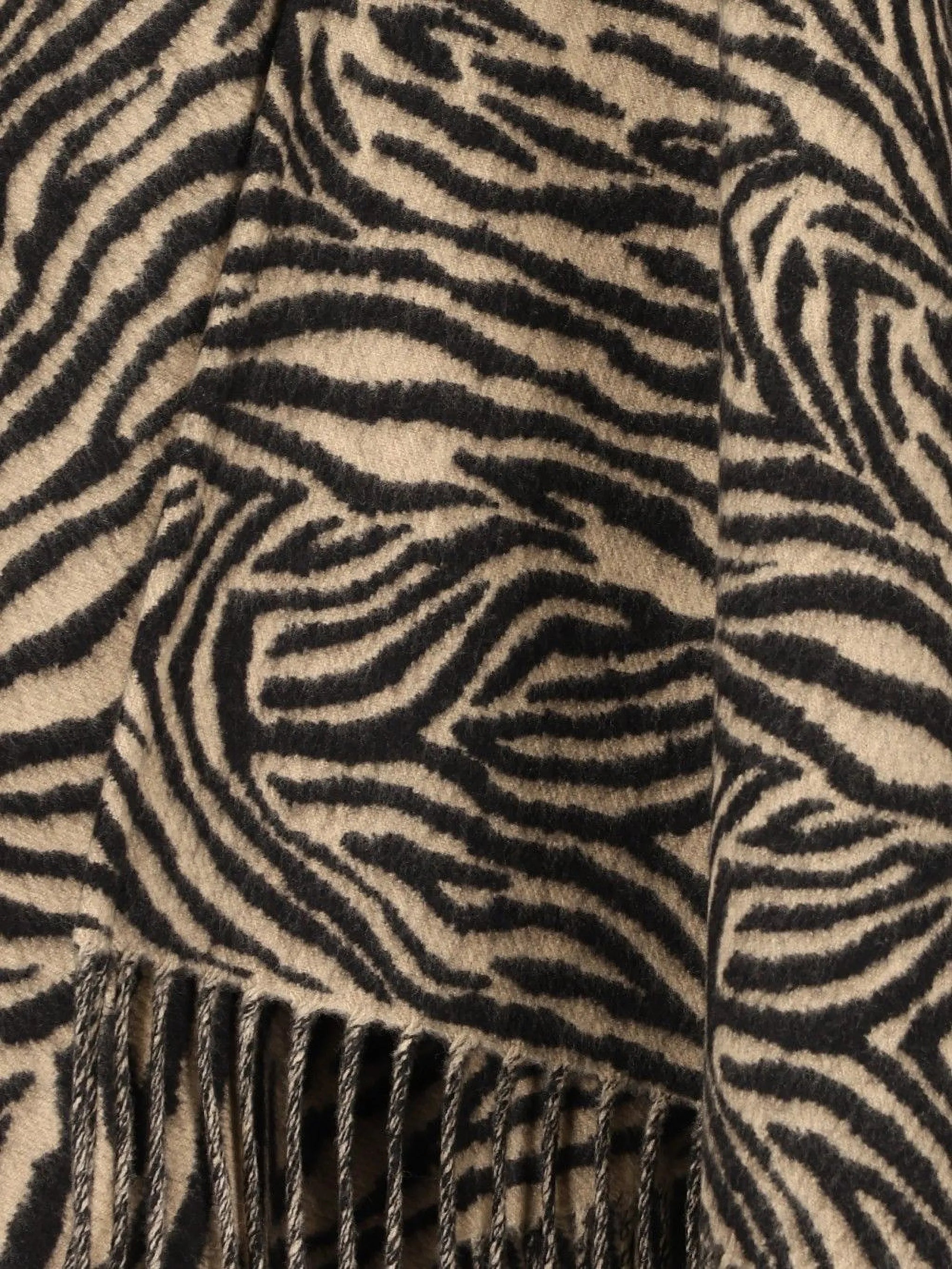 wool poncho with tiger animalier print