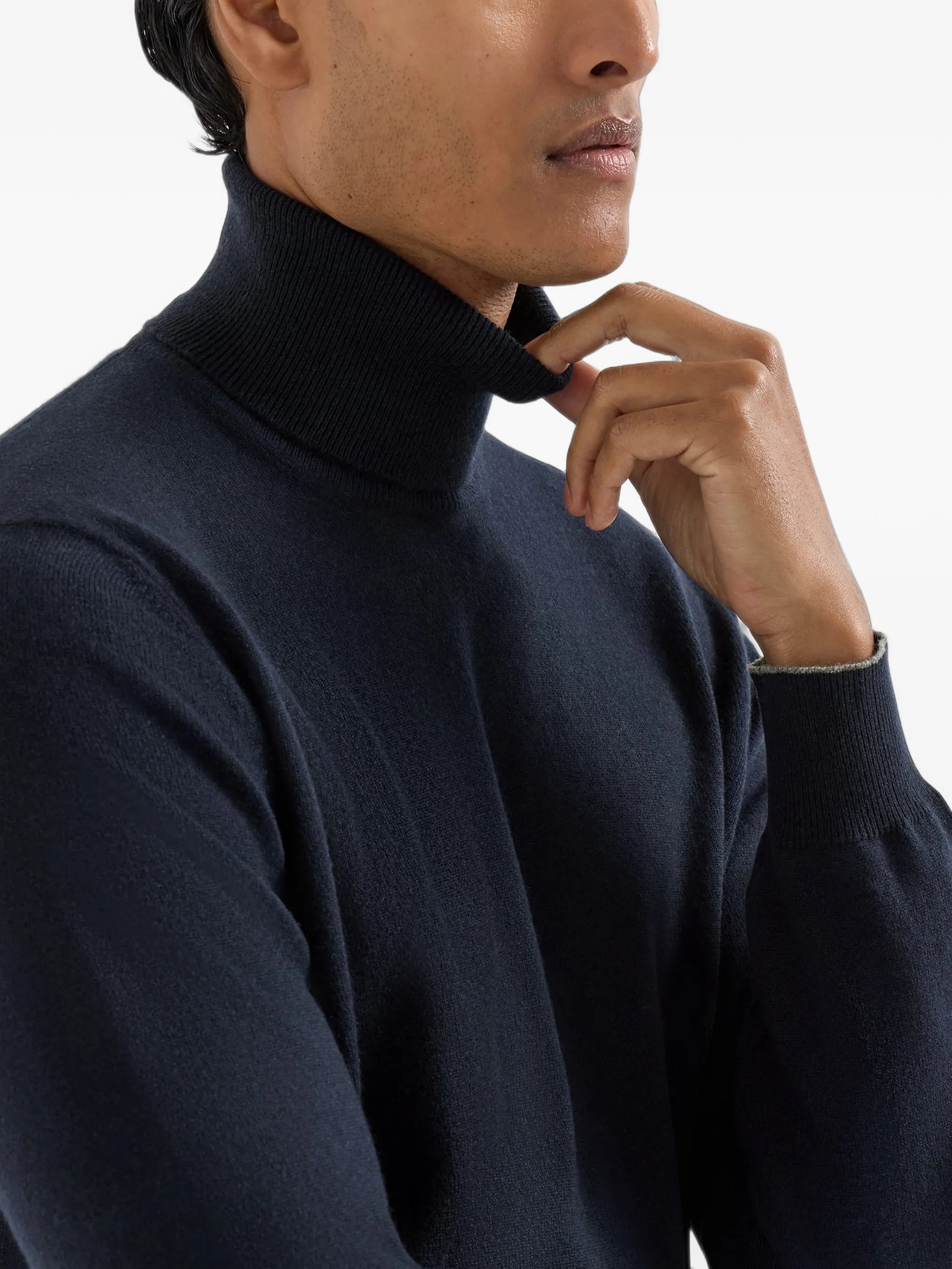 high-neck cashmere sweater