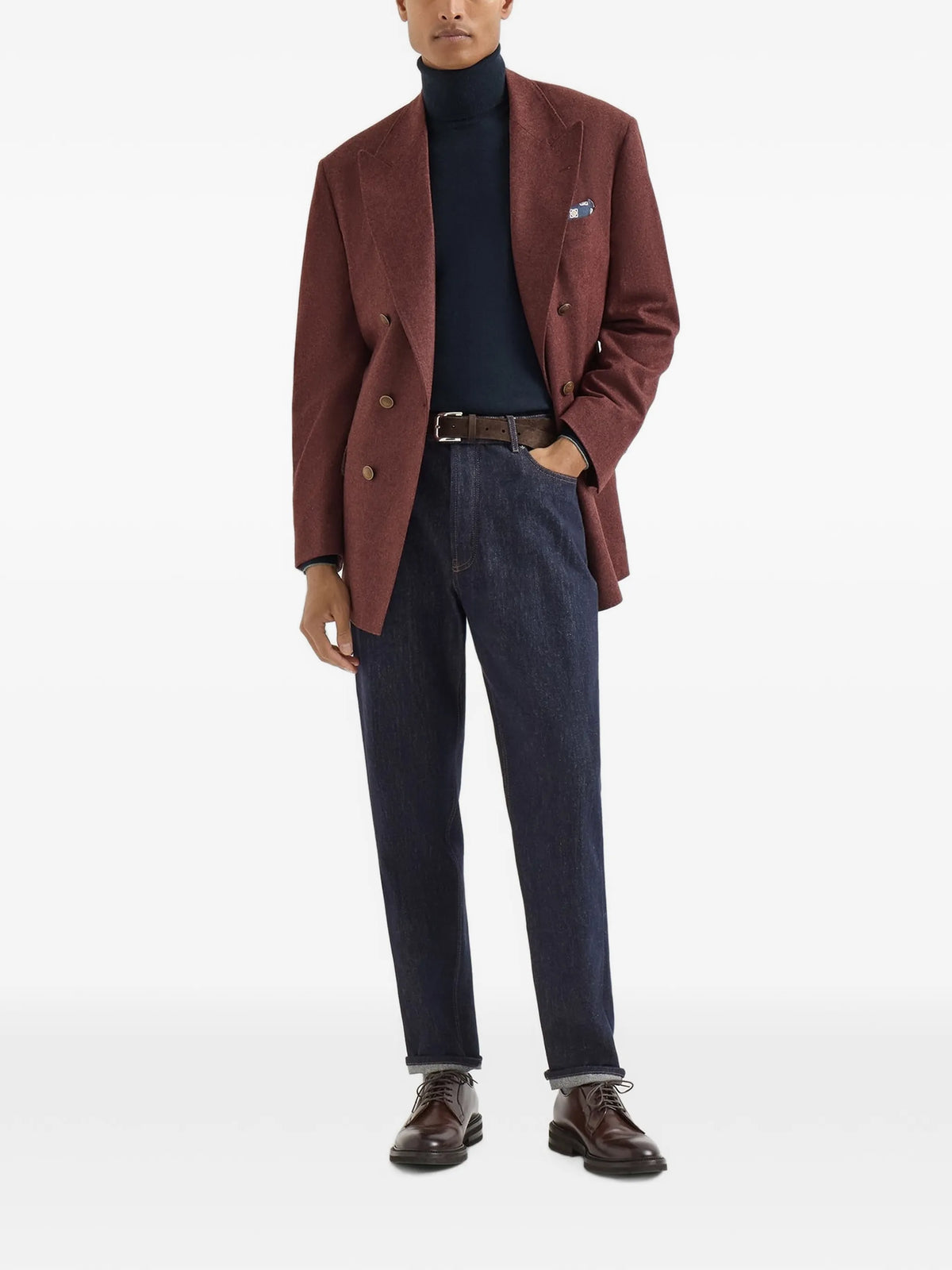 high-neck cashmere sweater