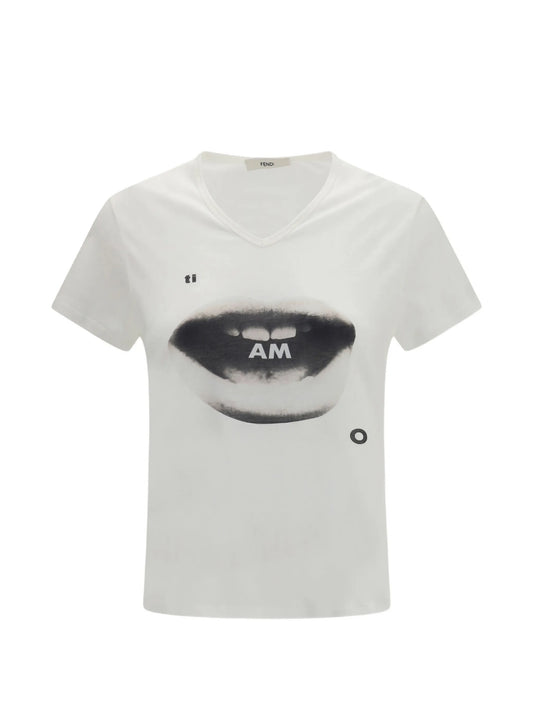 ivory jersey T-shirt with Ti Amo print