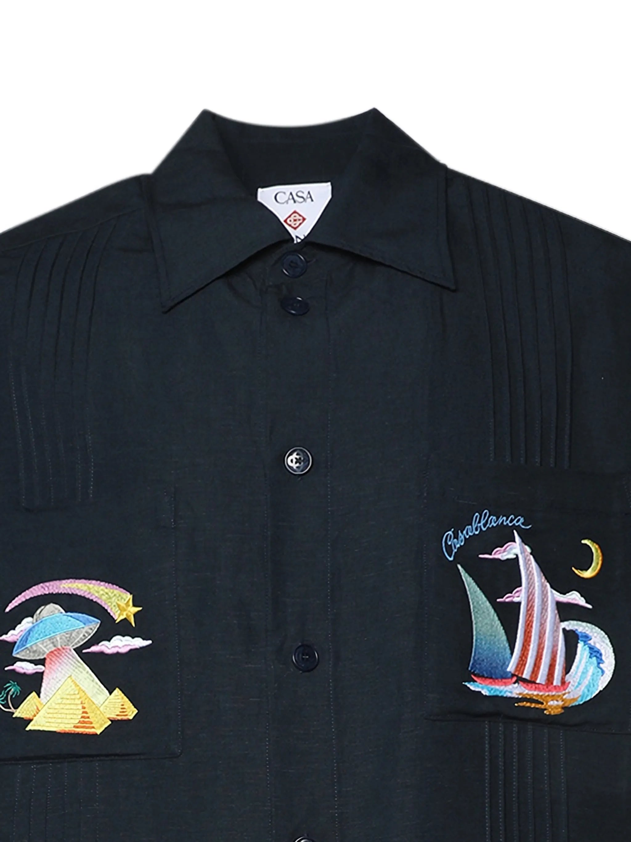 dark grey Phantasmagoria embroidered short sleeve shirt