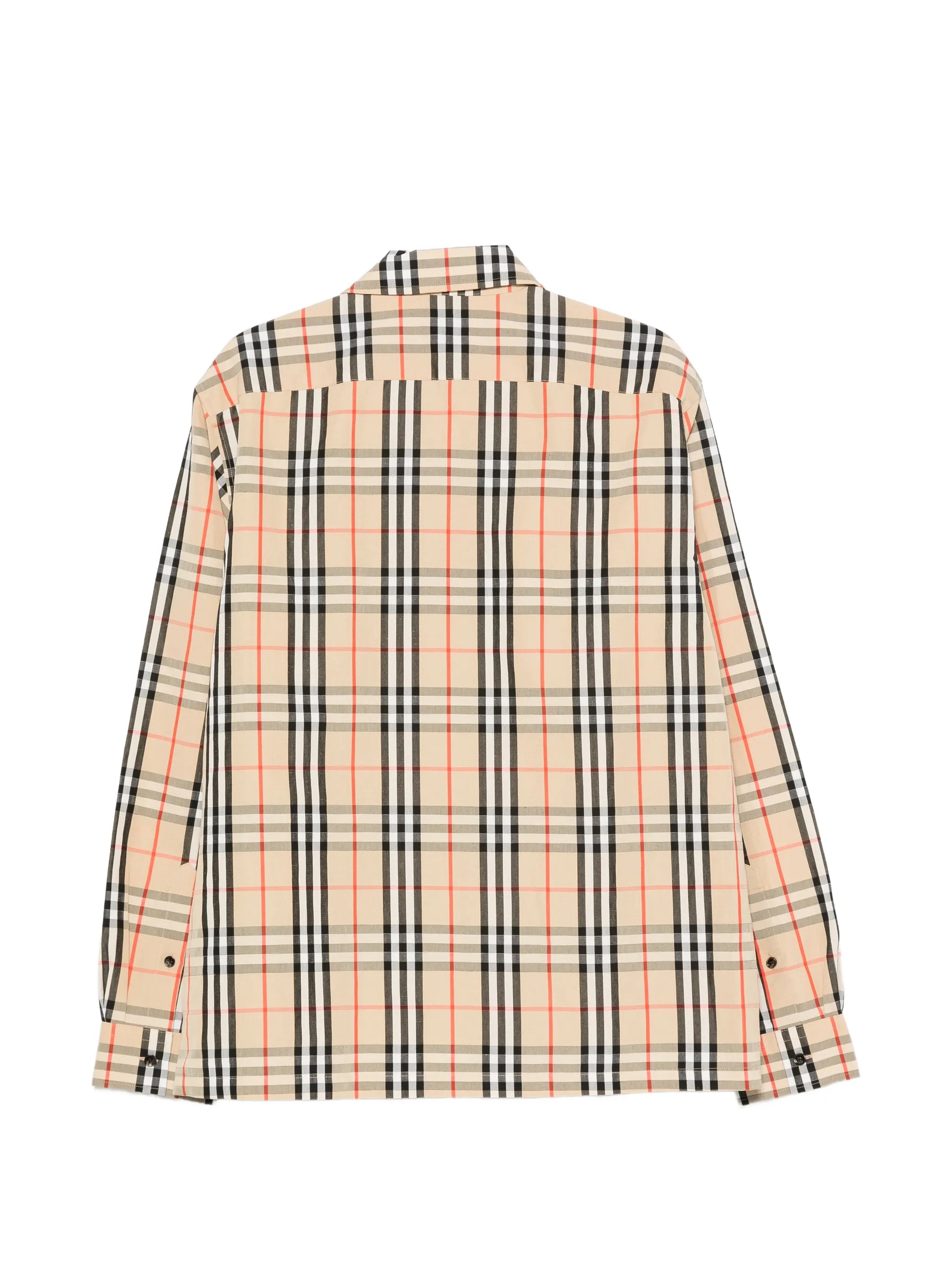check-pattern zip-fastening overshirt