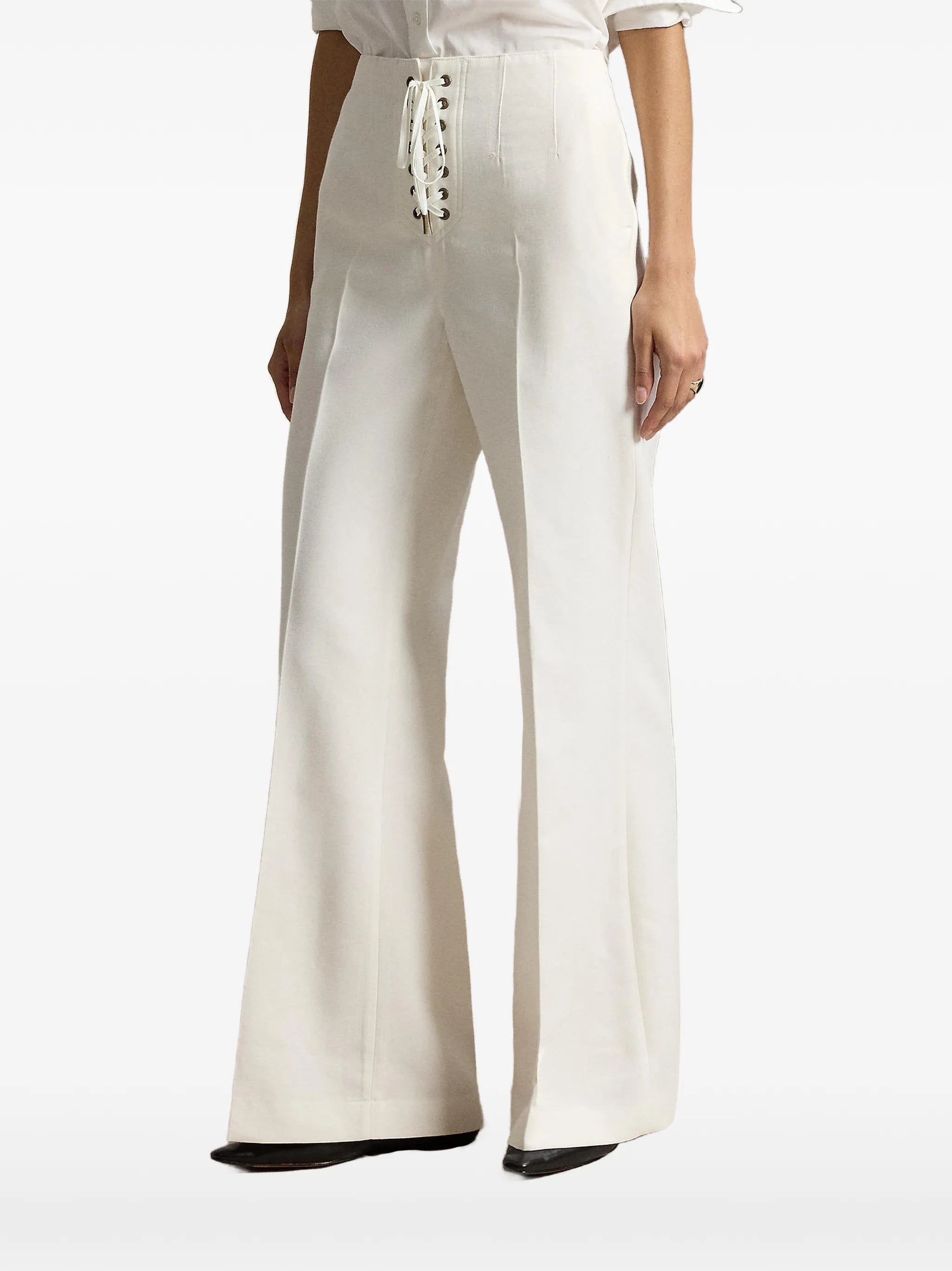 Beaton cotton-wool lace-up trousers