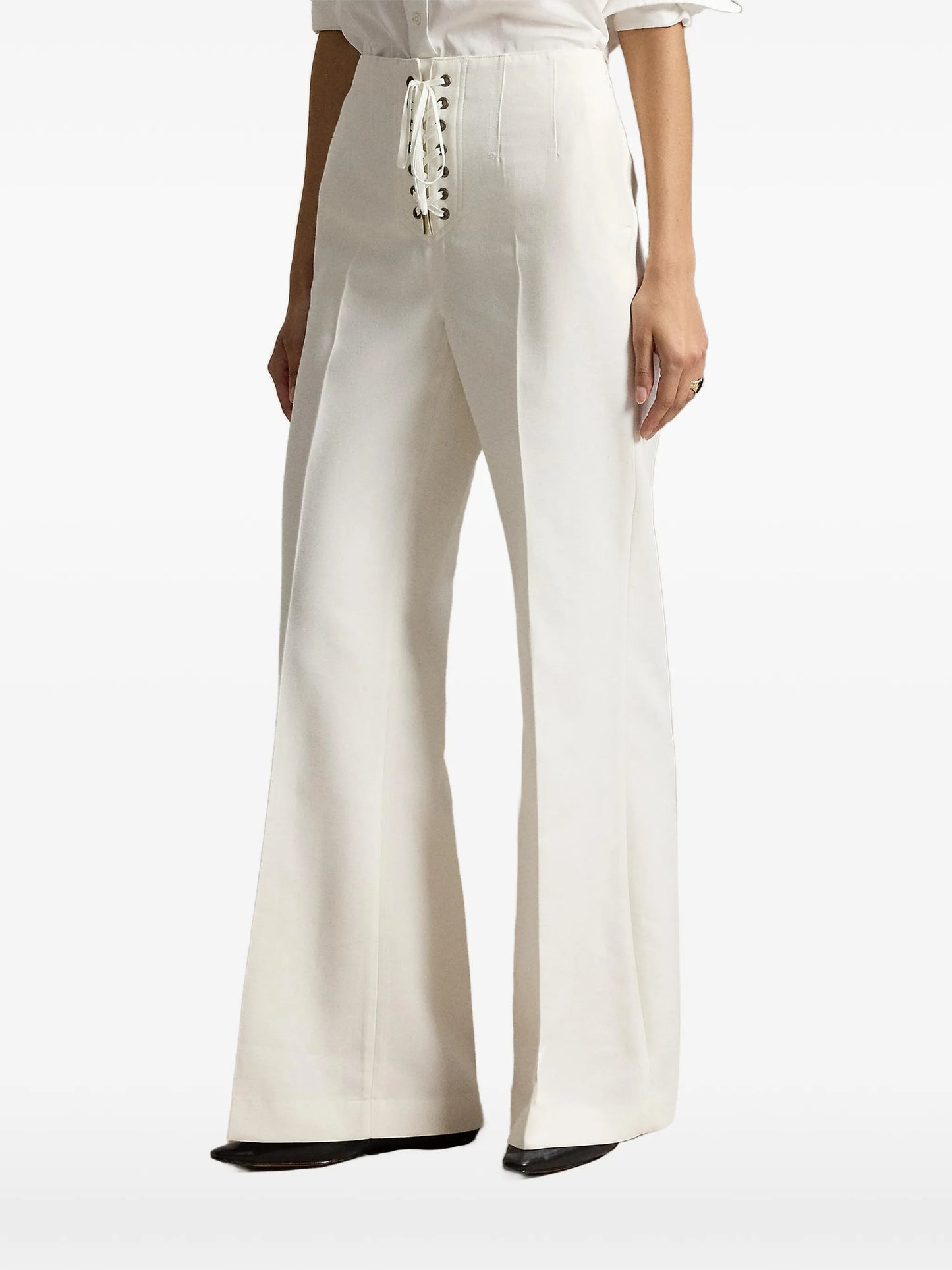 Beaton cotton-wool lace-up trousers