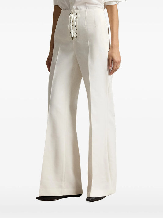 Beaton cotton-wool lace-up trousers