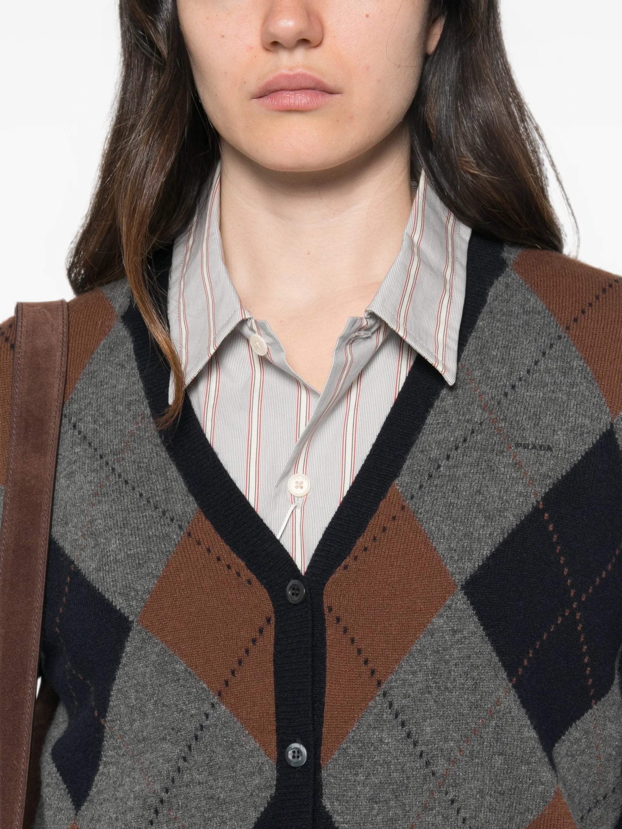 argyle cashmere cardigan