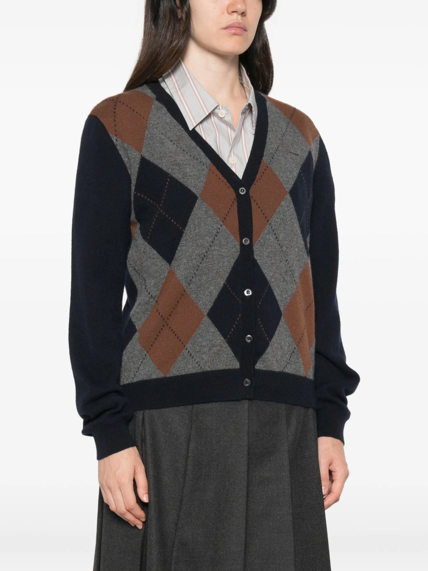 argyle cashmere cardigan