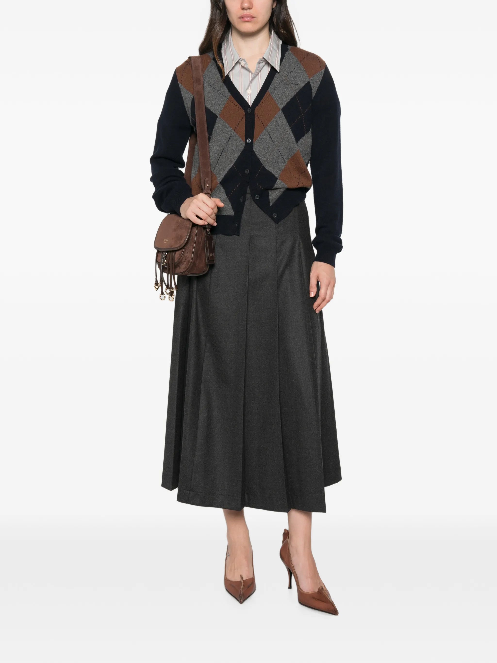 argyle cashmere cardigan