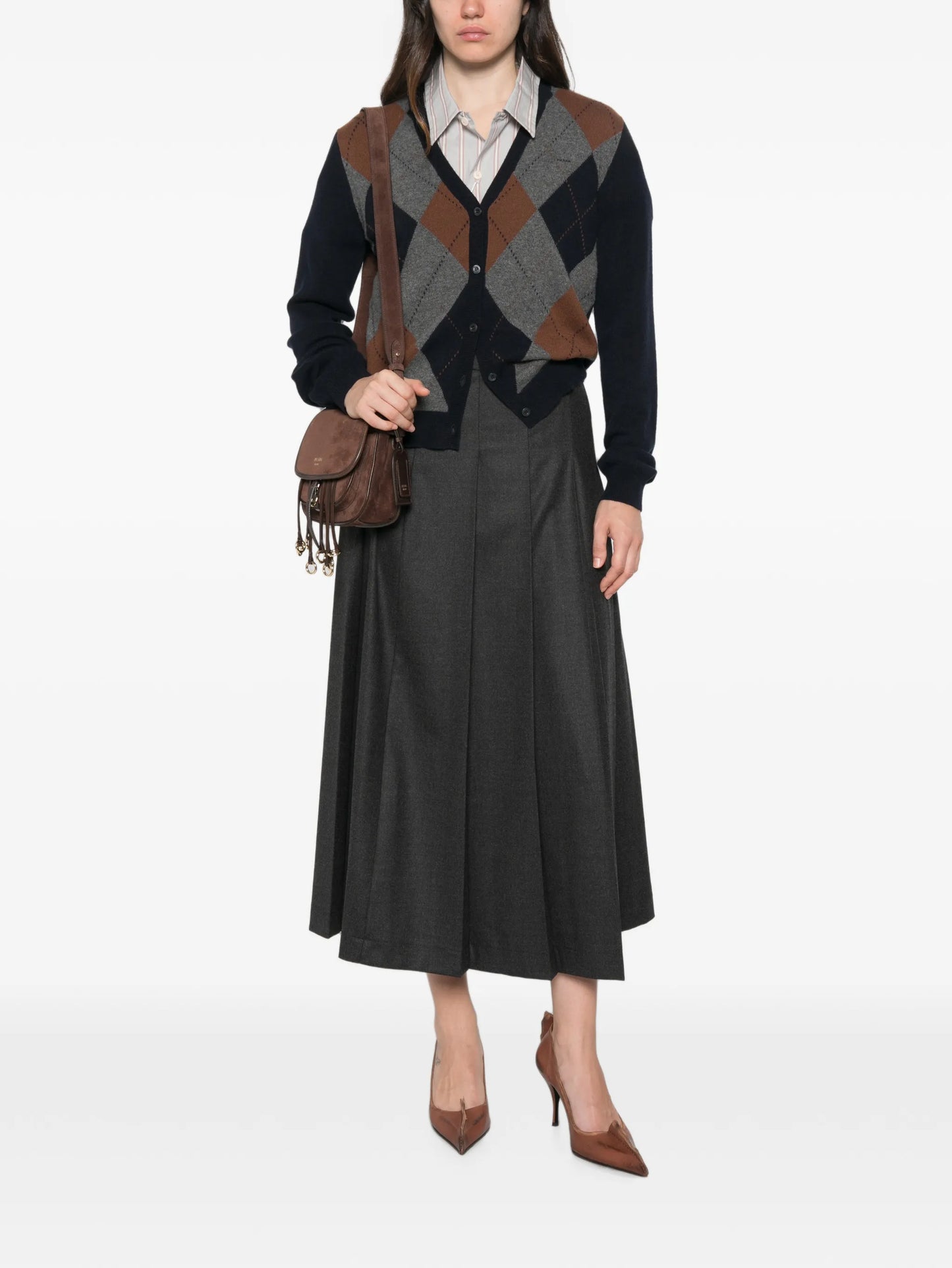 argyle cashmere cardigan