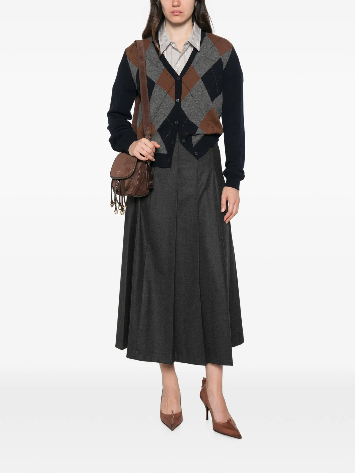 Argyle cashmere cardigan