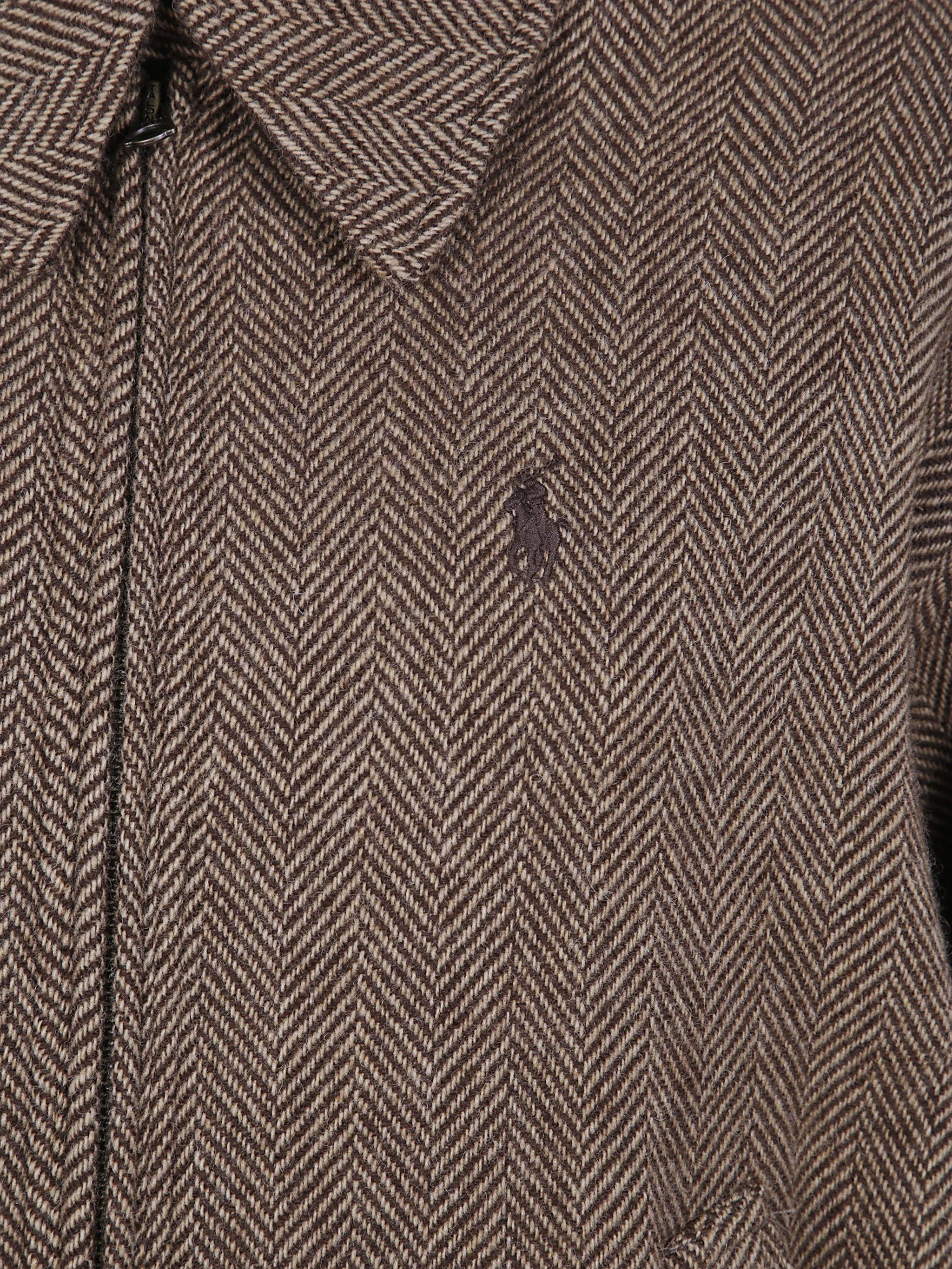 herringbone-pattern wool jacket